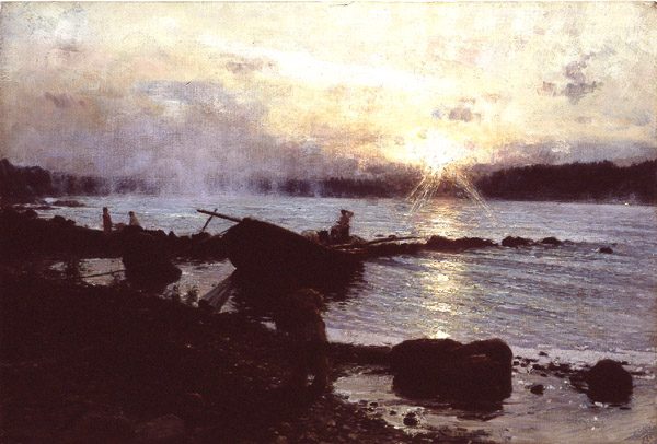 Lever de soleil sur la Dvina occidentale - Ilya Repin