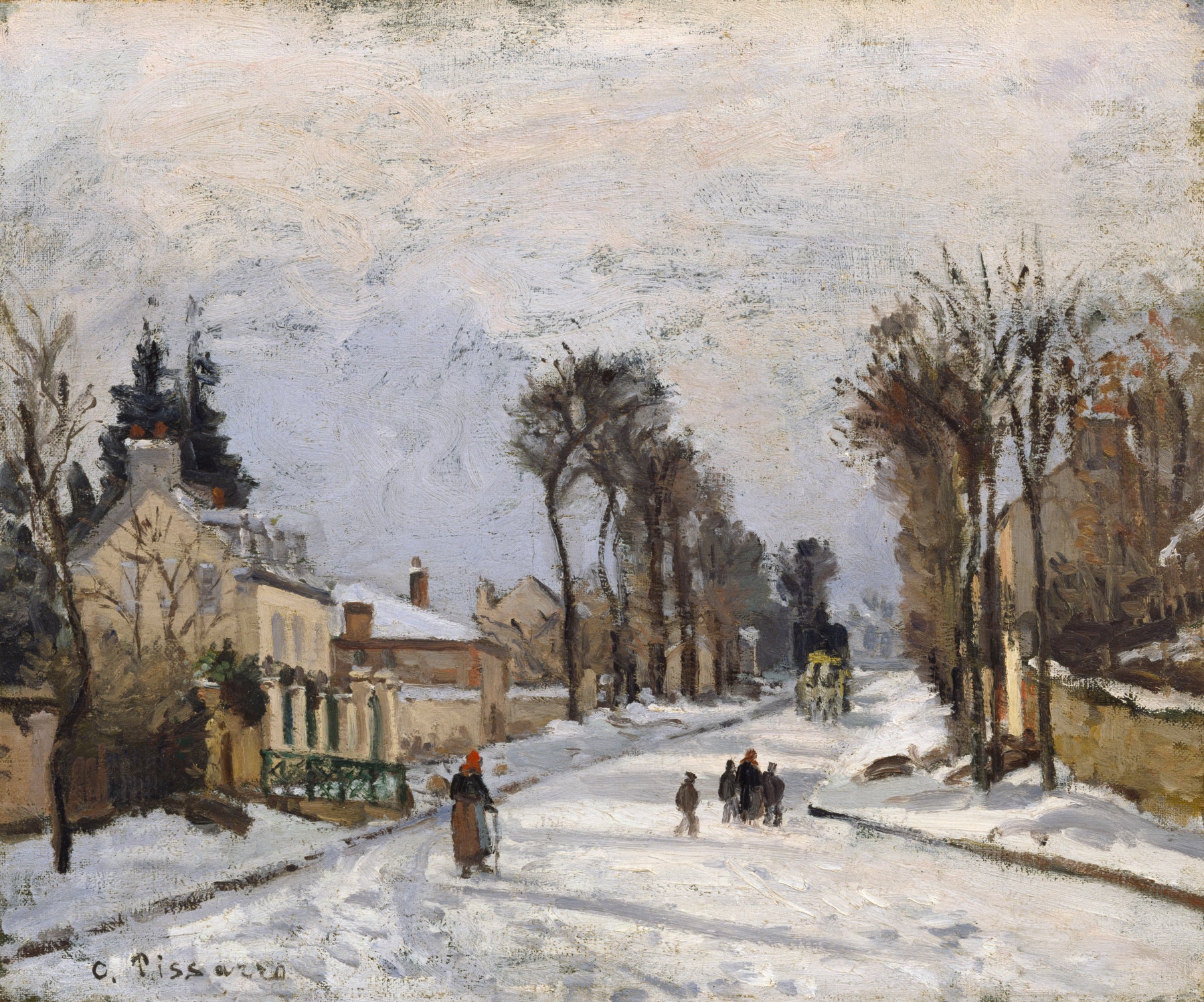 Reproduction du tableau « Route de Versailles à Louveciennes, effet de neige - Camille Pissarro » par Alpha Reproduction en peinture à l’huile