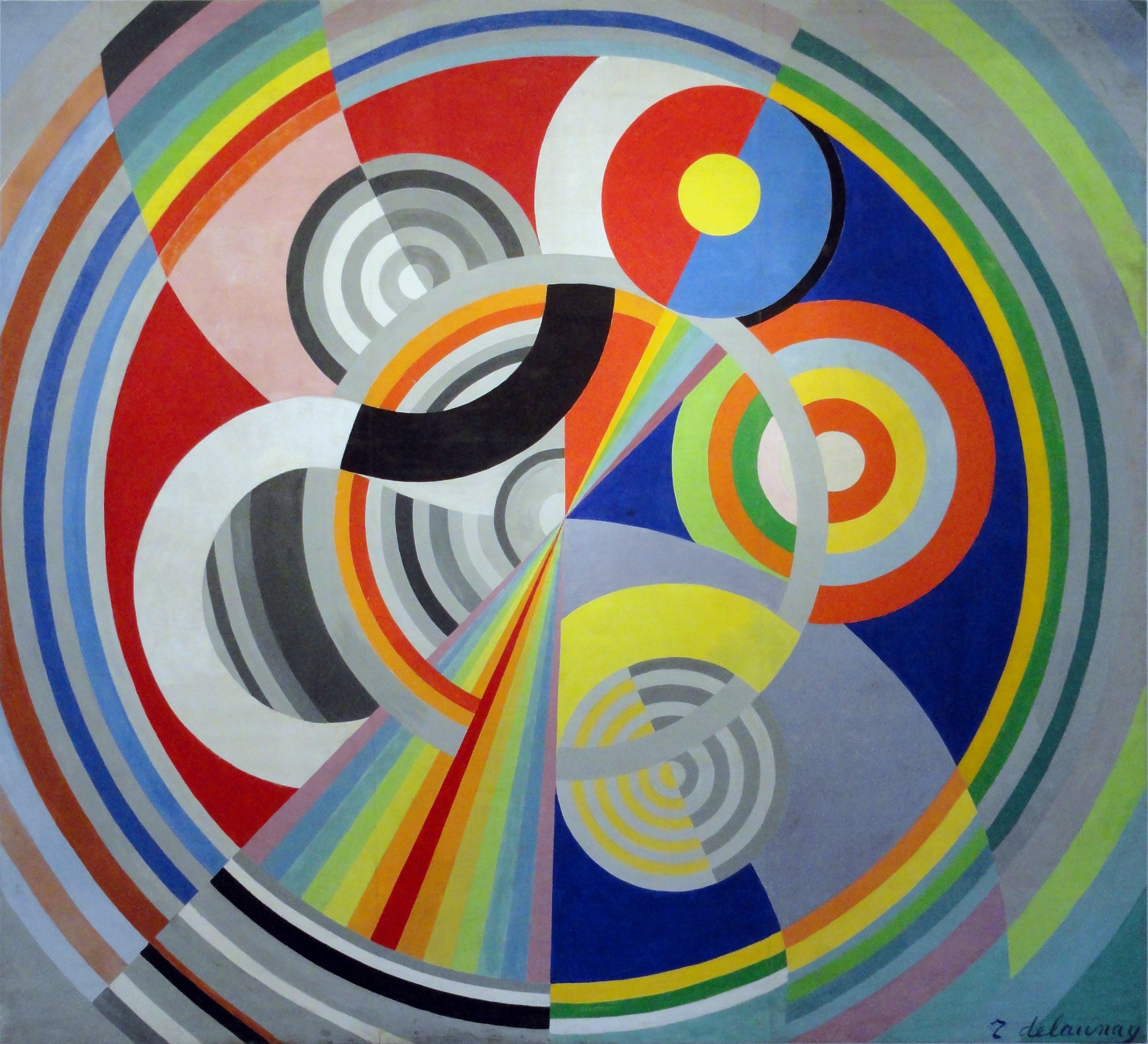 Reproduction du tableau « Rythme n°1, décoration pour le Salon des Tuileries - Robert Delaunay » par Alpha Reproduction en peinture à l’huile