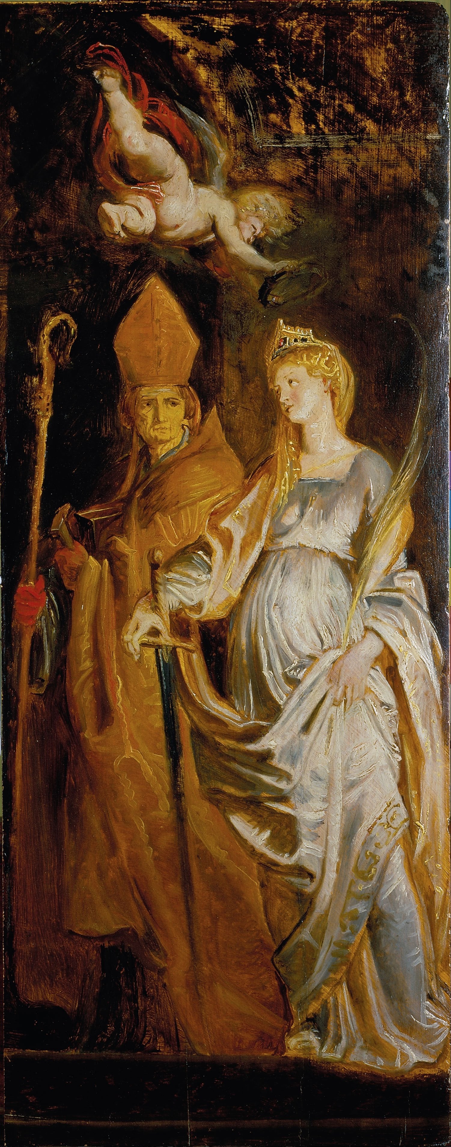 Saintes Catherine d'Alexandrie et Éloi (associées aux saints Amand et Walburge) - Peter Paul Rubens
