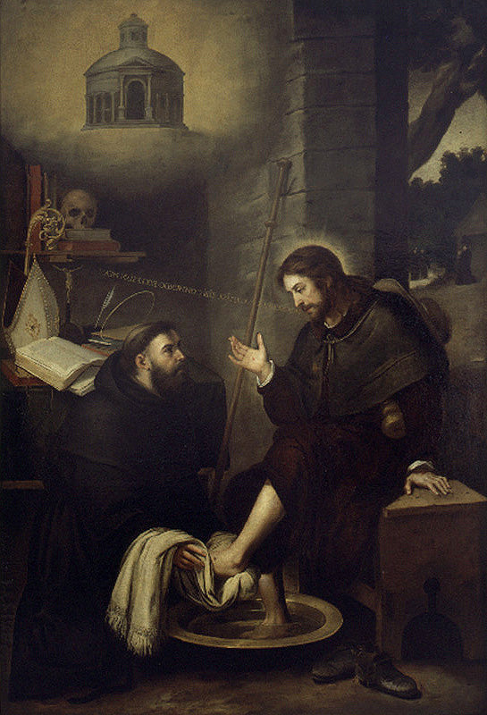 Saint Augustin lave les pieds du Christ - Bartolomé Esteban Murillo