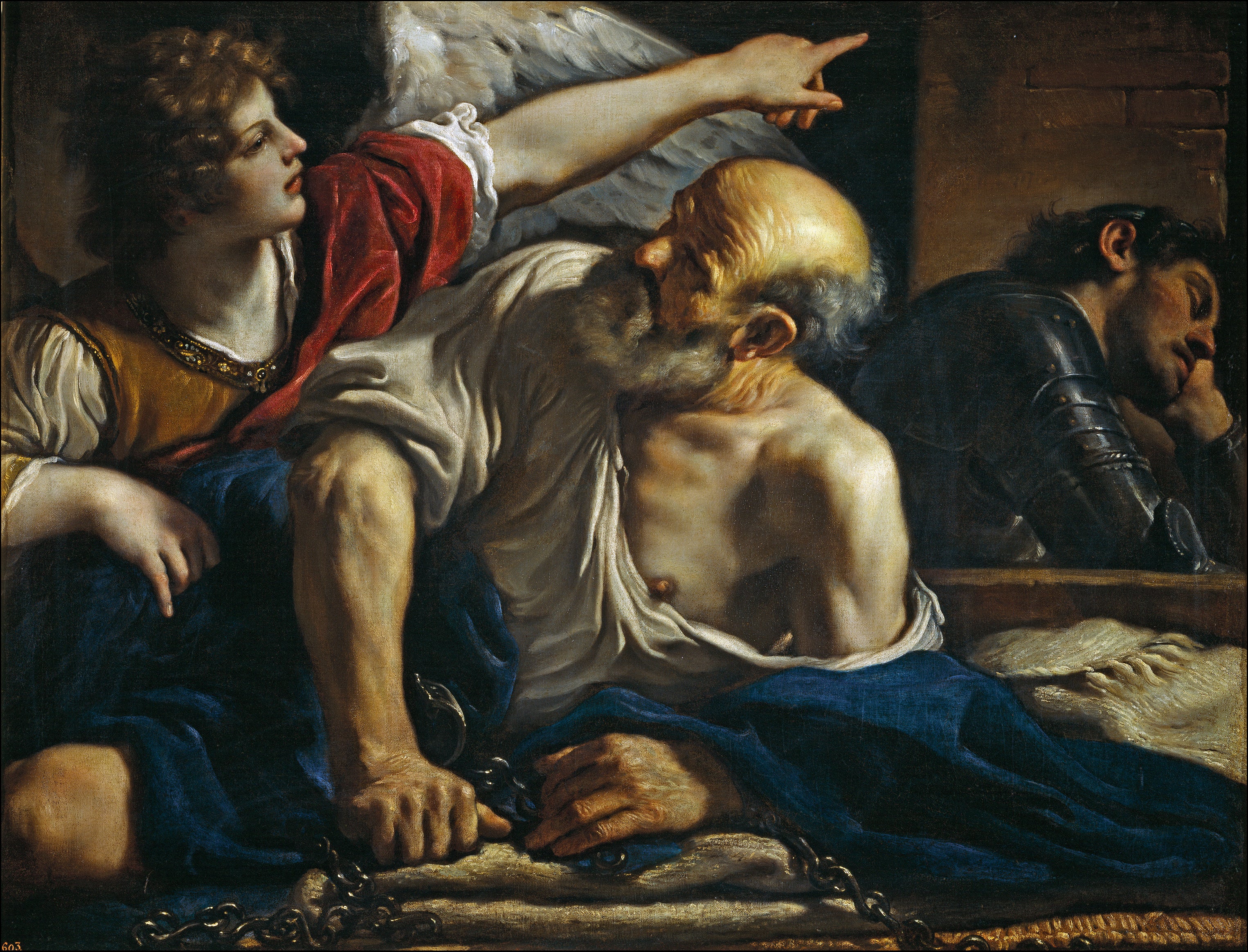 Saint Pierre libéré par un ange - Guercino