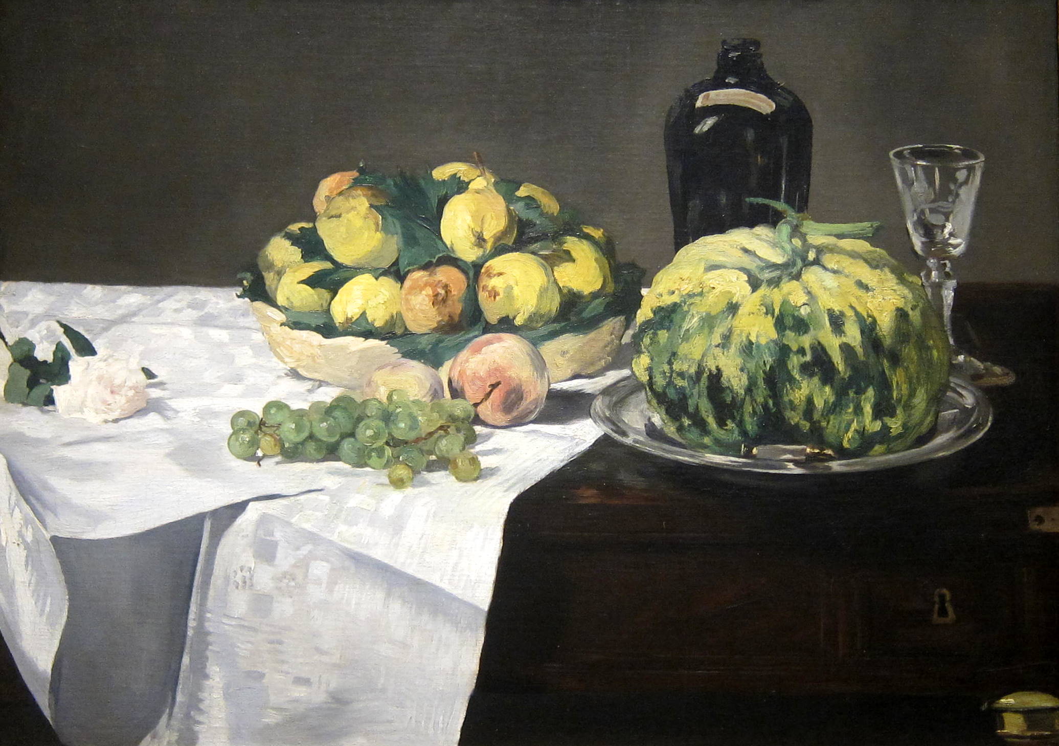 Reproduction du tableau « Nature morte au melon et aux pêches - Édouard Manet » par Alpha Reproduction en peinture à l’huile