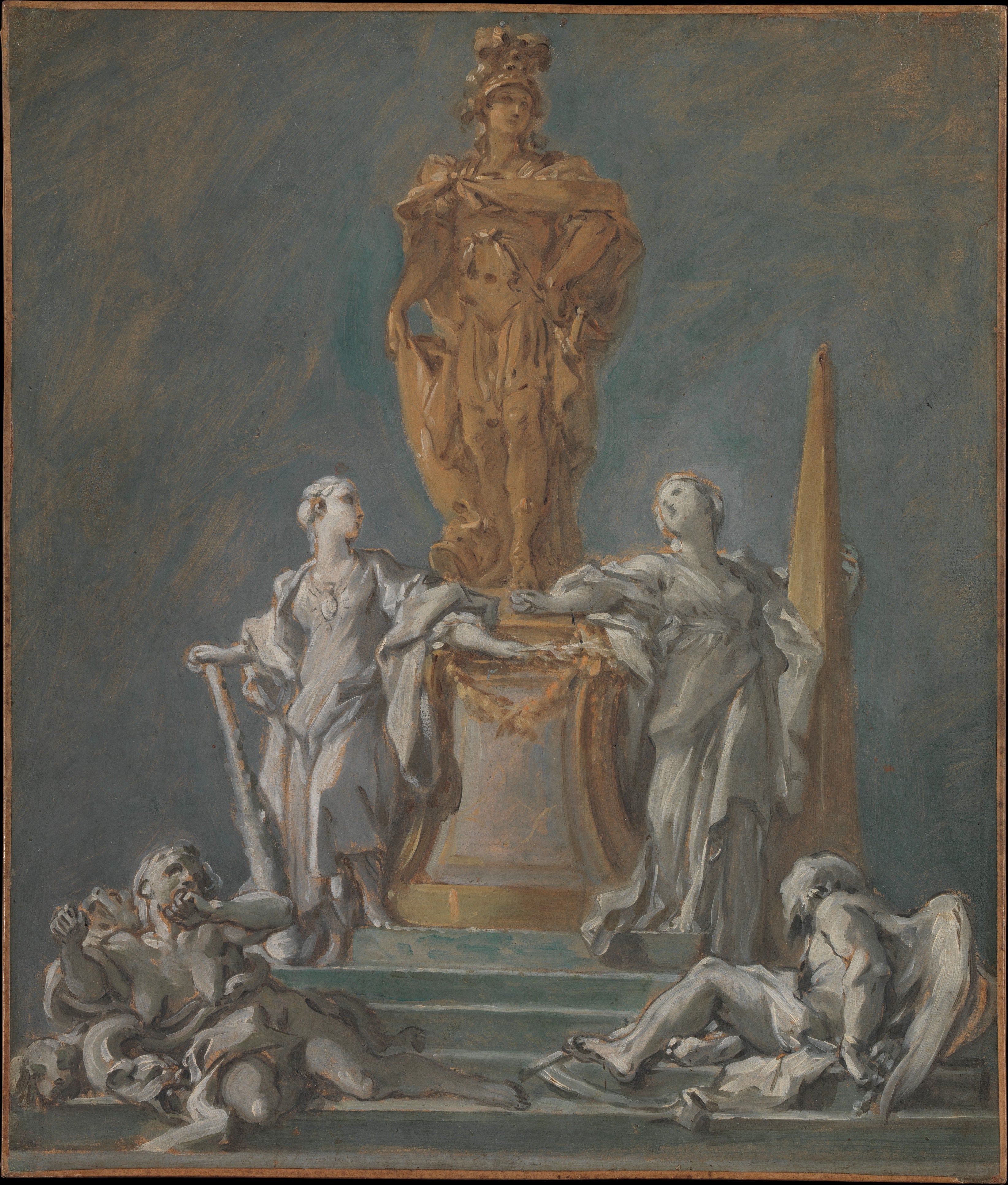 Étude pour un monument à une figure princière - François Boucher