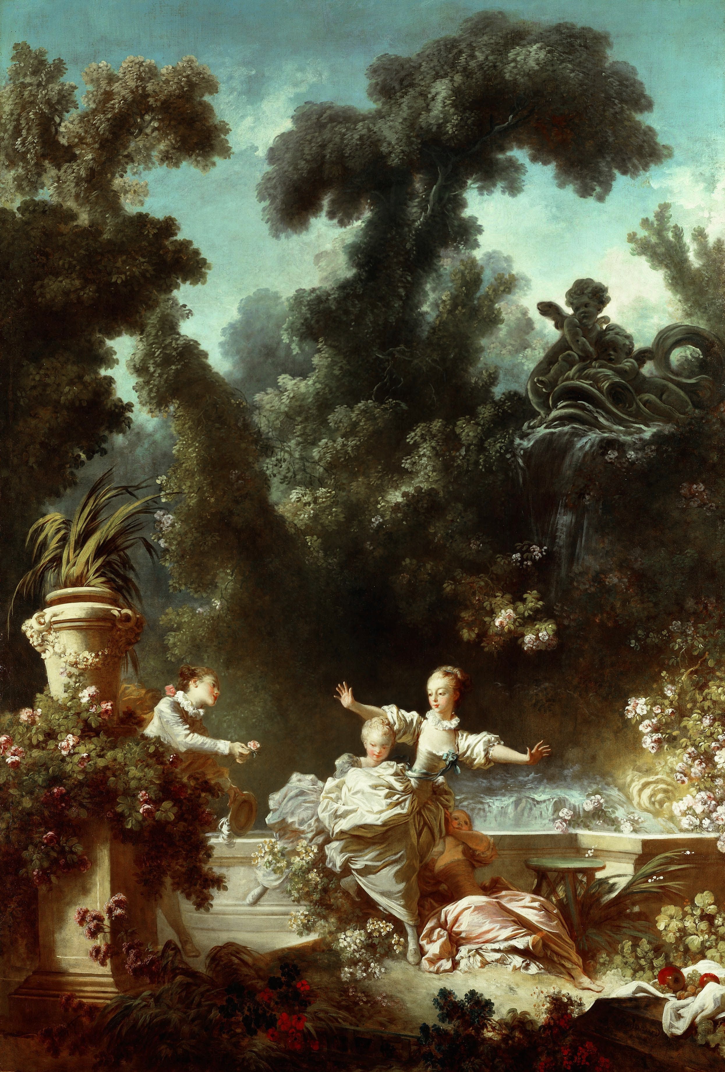 Le progrès de l'amour : la poursuite - Jean-Honoré Fragonard