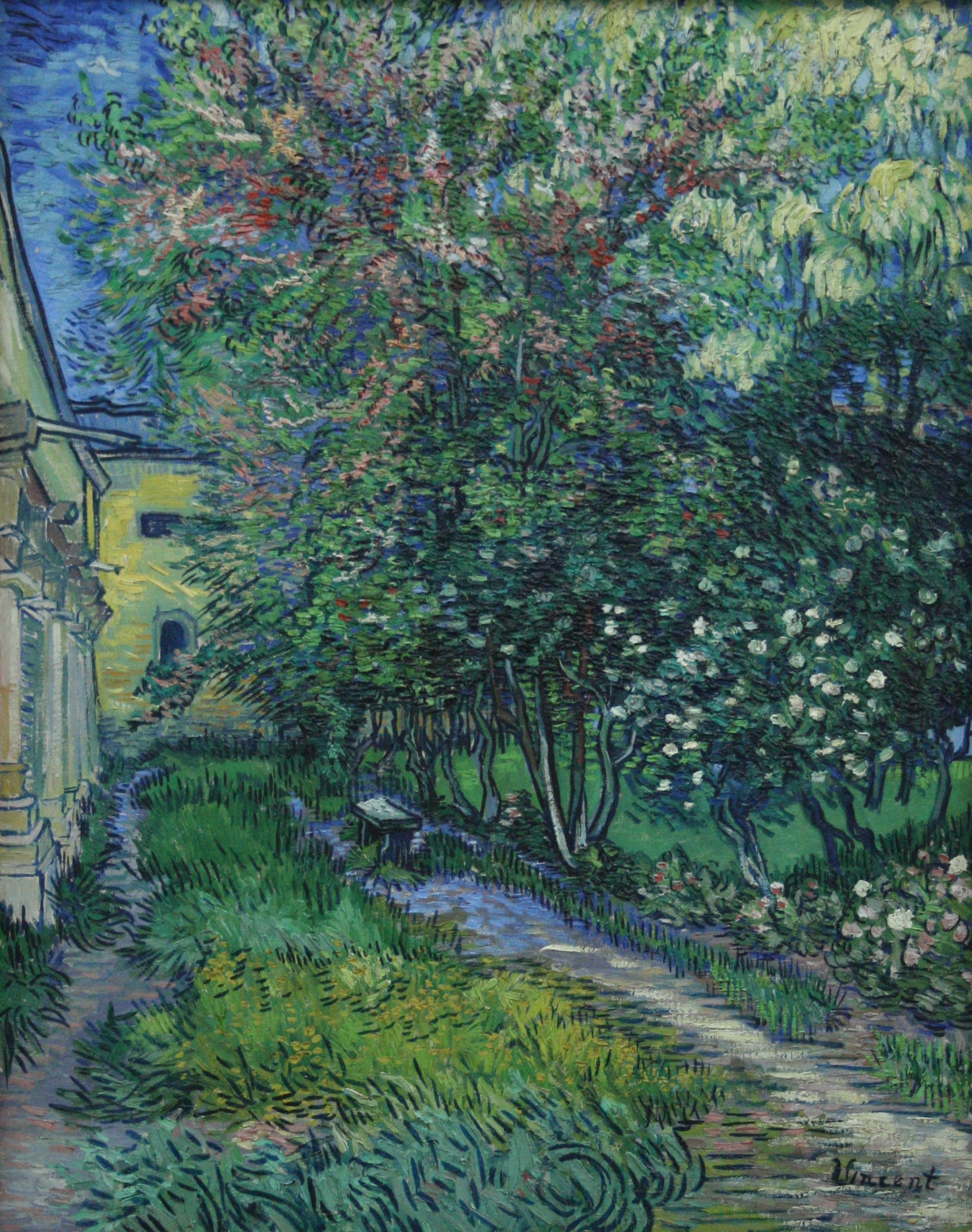 Reproduction du tableau « Le jardin de l'asile de Saint-Rémy - Vincent van Gogh » par Alpha Reproduction en peinture à l’huile