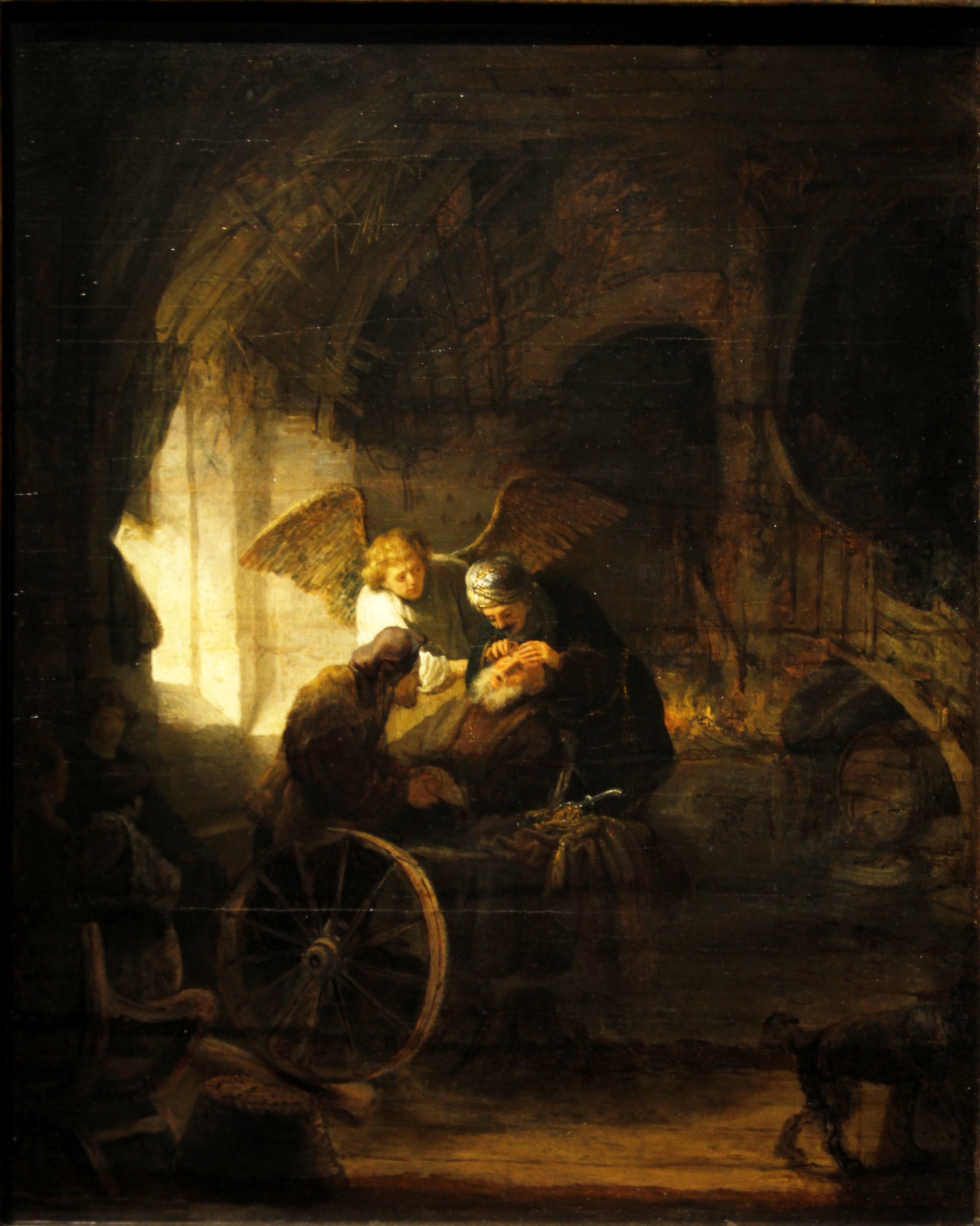 Reproduction du tableau « Tobias guérit son père aveugle - Rembrandt » par Alpha Reproduction en peinture à l’huile