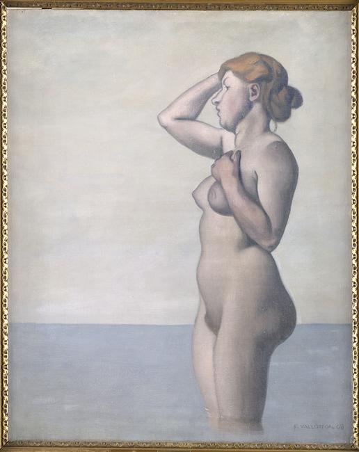 Baigneuse de profil, ciel gris - Félix Vallotton
