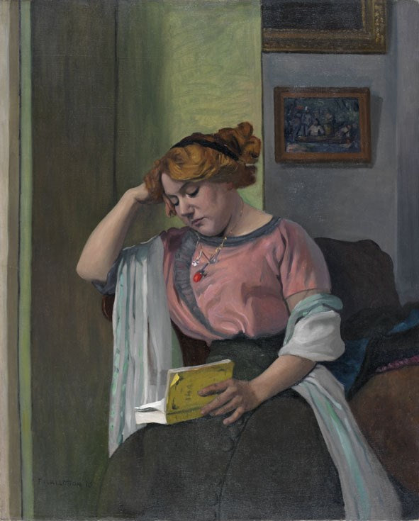 Femme lisant dans un intérieur - Félix Vallotton