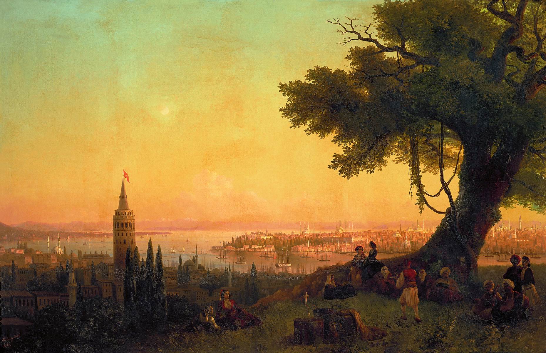 Vue de Constantinople à la lumière du soir - Ivan Aïvazovski