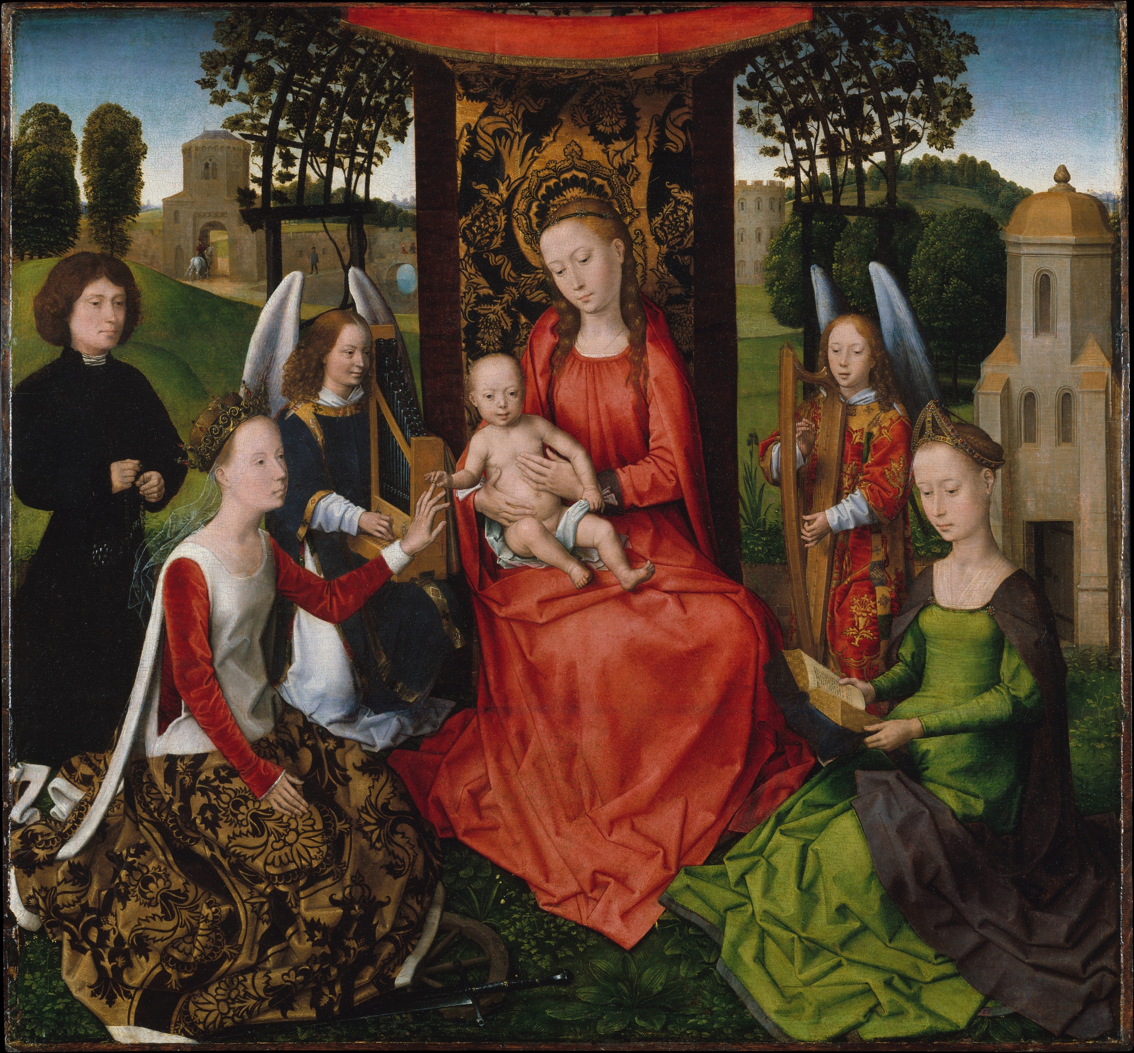 Vierge et enfant avec sainte Catherine d'Alexandrie et Barbara - Hans Memling