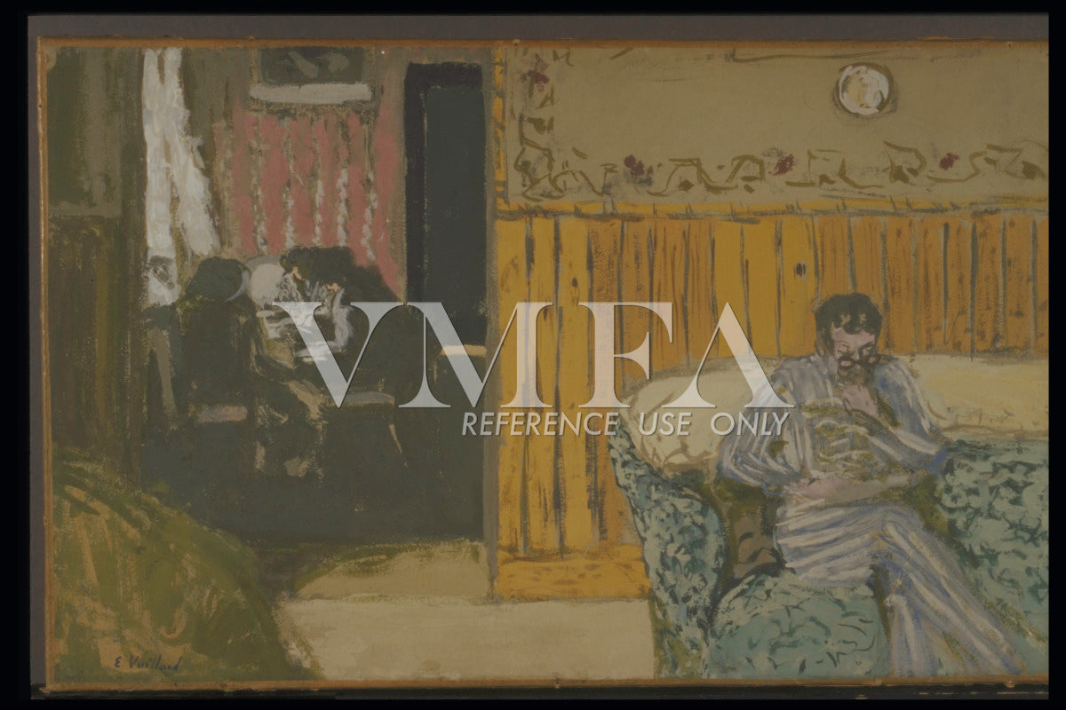 Intérieur avec un homme lisant - Édouard Vuillard