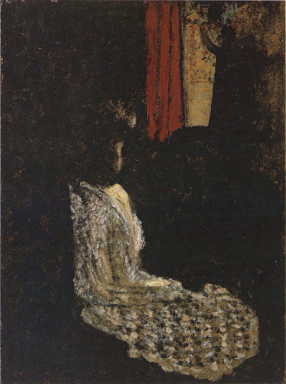 Femme assise dans une pièce sombre - Édouard Vuillard