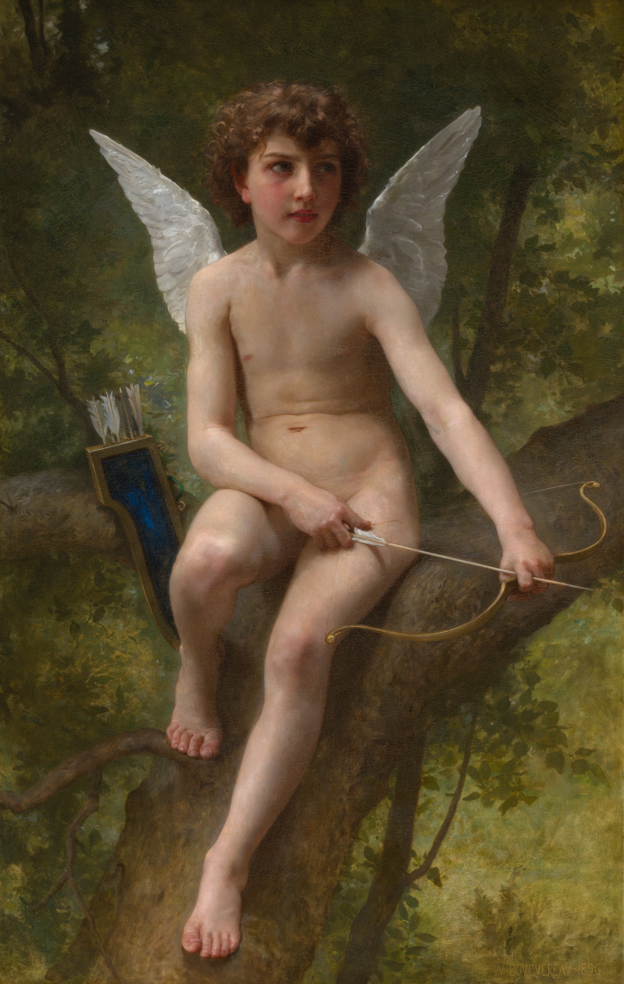 Reproduction du tableau « Aux aguets - Bouguereau » par Alpha Reproduction en peinture à l’huile