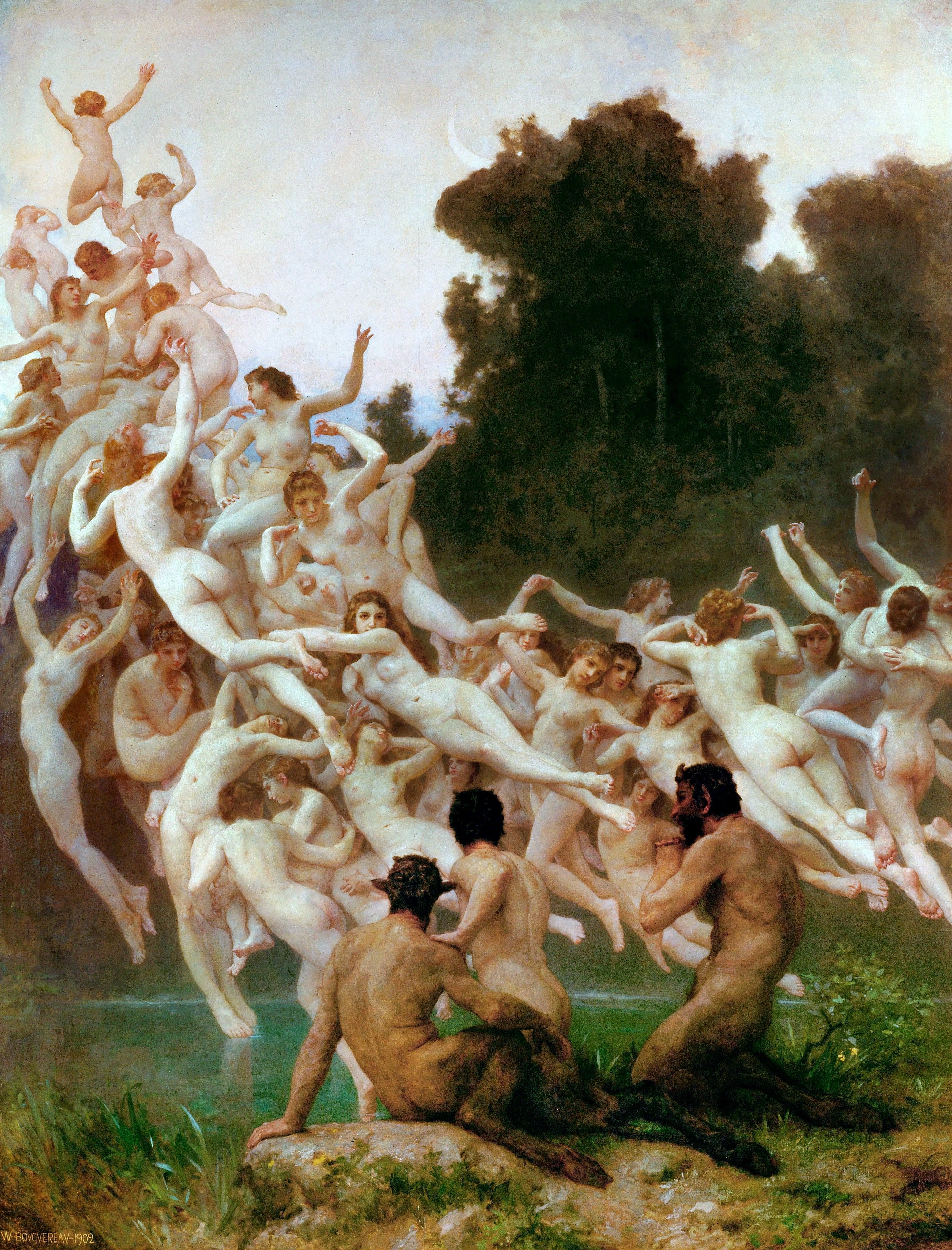 Reproduction du tableau « Les Oréades - Bouguereau » par Alpha Reproduction en peinture à l’huile