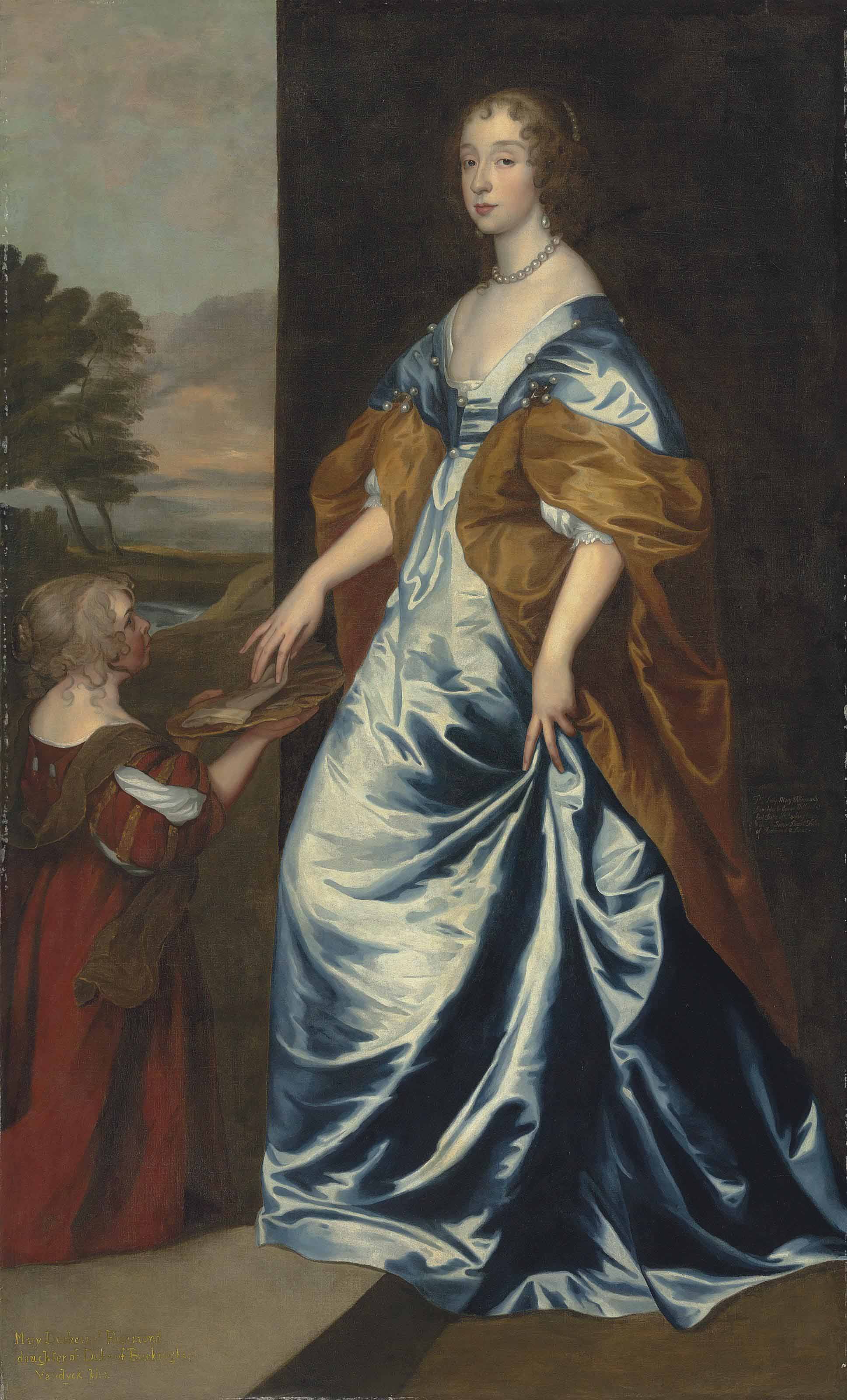 Duchesse de Lennox et Richmond (1622-1685) avec sa femme de chambre, la naine, Anne Shepherd - Antoine van Dyck