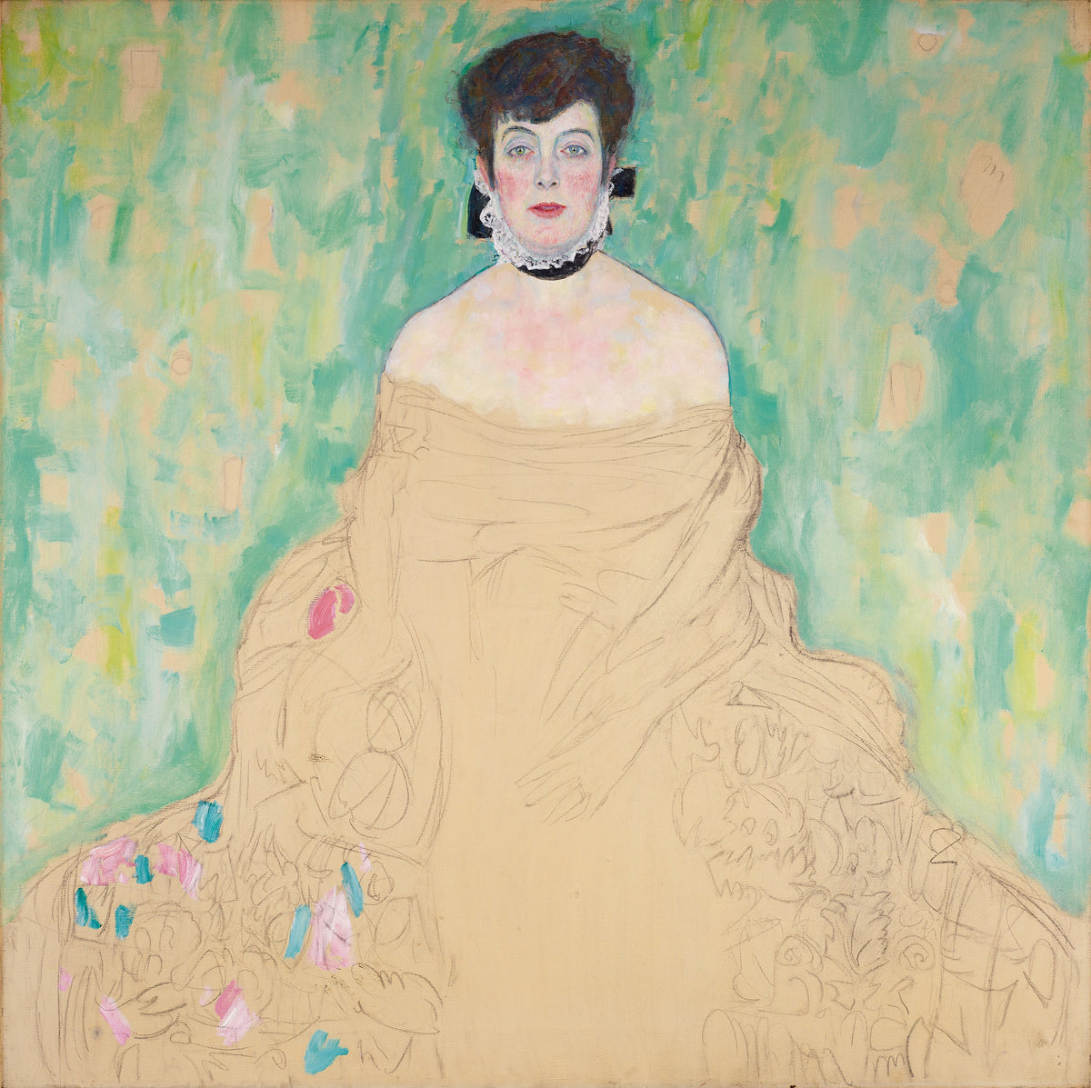 Amalie Zuckerkandl de Gustav Klimt, portrait interrompu par la mort du peintre