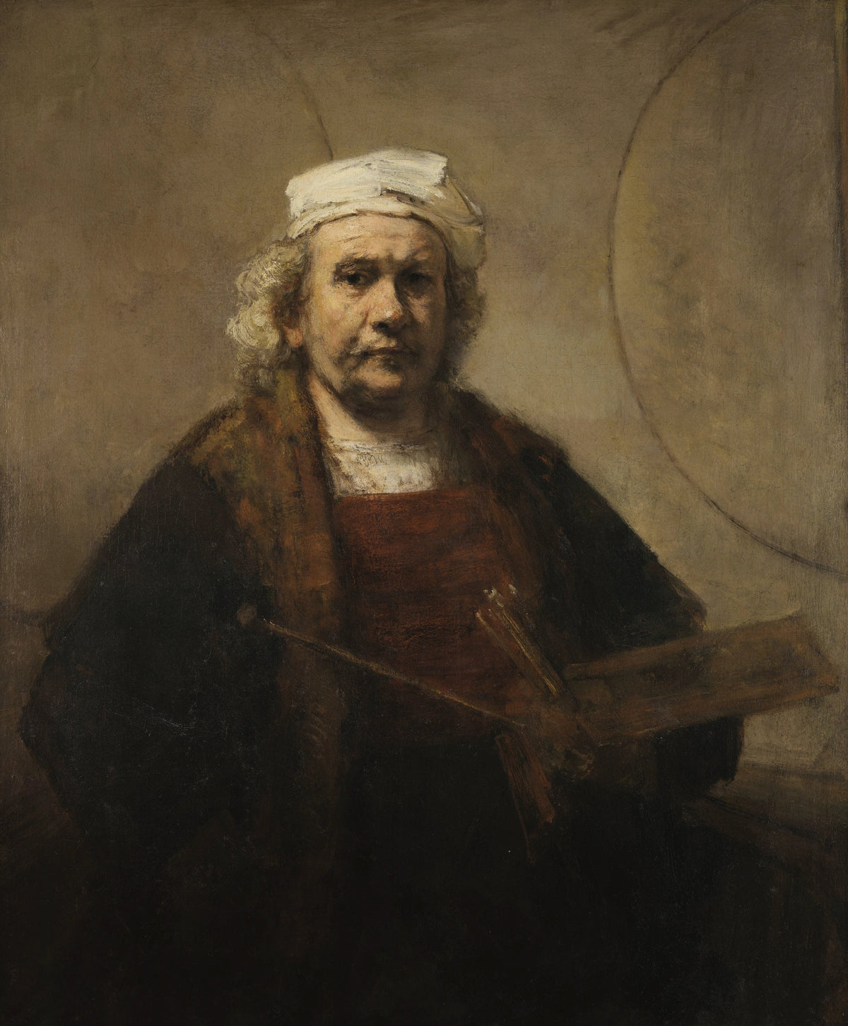 Autoportrait aux deux cercles de Rembrandt