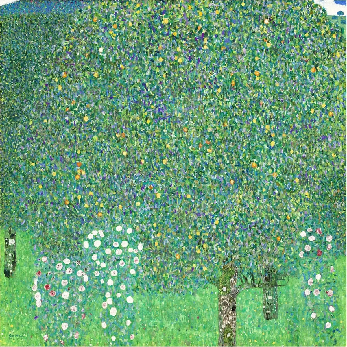 Rosiers sous les arbres peint par Gustav Klimt