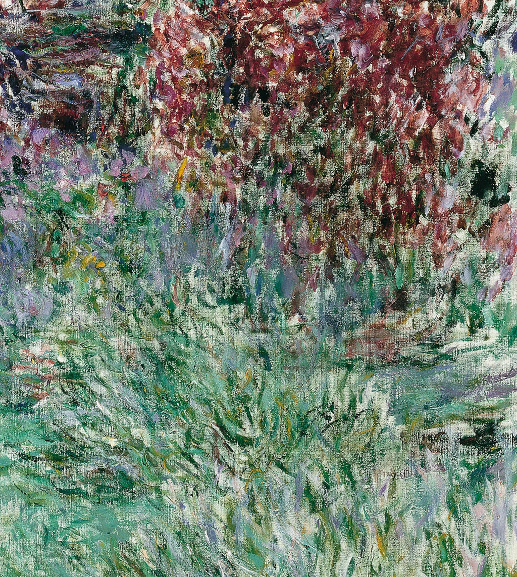 Détail de l’allée, des fleurs et des touches tardives de Monet