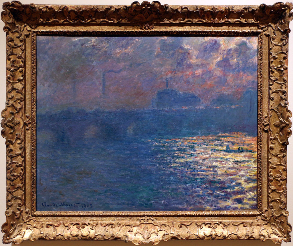 Le Pont de Waterloo, effet de soleil photographié dans son cadre au Milwaukee Art Museum