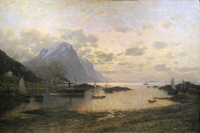 Arrivée du navire postal aux Lofoten - Adelsteen Normann