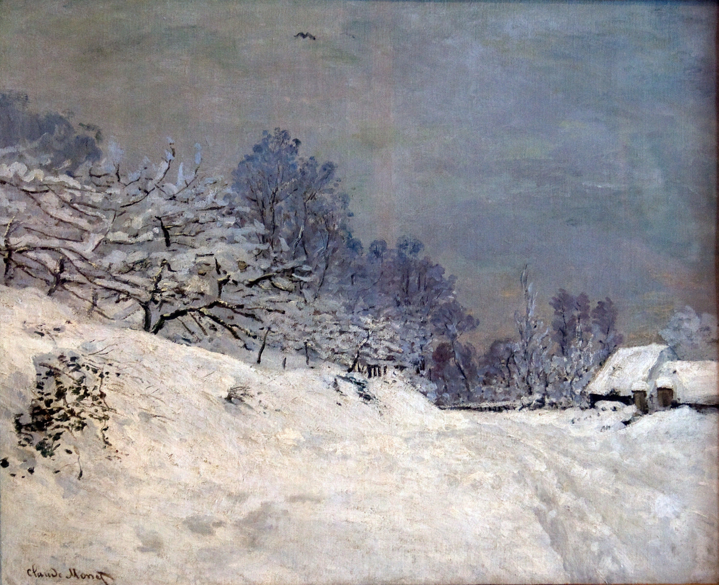 Reproduction du tableau « Environs de Honfleur, neige - Claude Monet » par Alpha Reproduction en peinture à l’huile