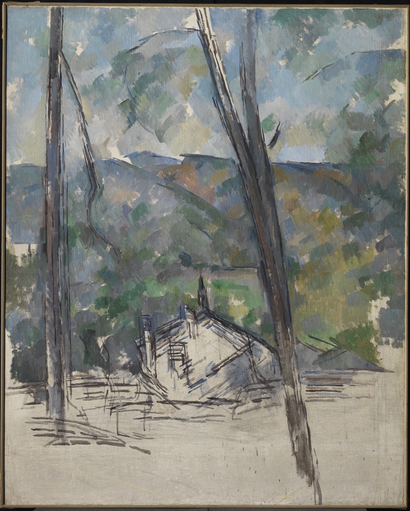 Reproduction du tableau « Vue vers la route du Tholonet près du Château Noir - Paul Cézanne » par Alpha Reproduction en peinture à l’huile