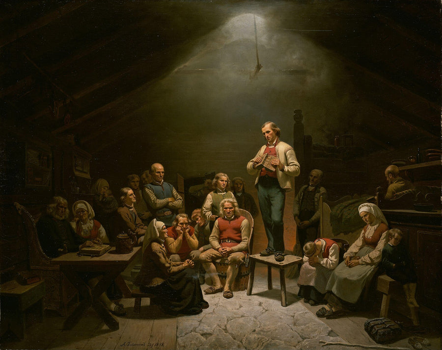 Dévotion populaire, Adolph Tidemand, 1848, peinture à l’huile