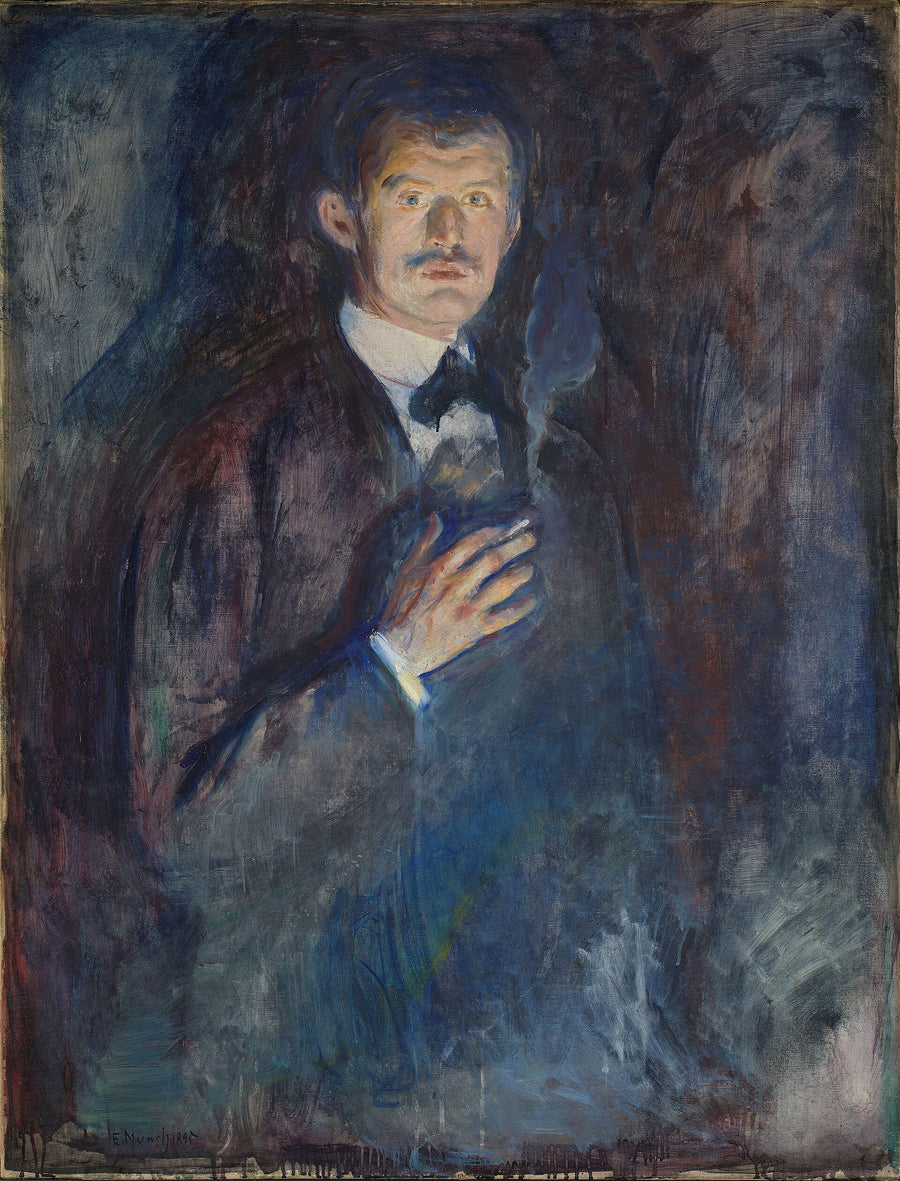 Autoportrait à la cigarette, Edvard Munch, 1895, peinture à l’huile