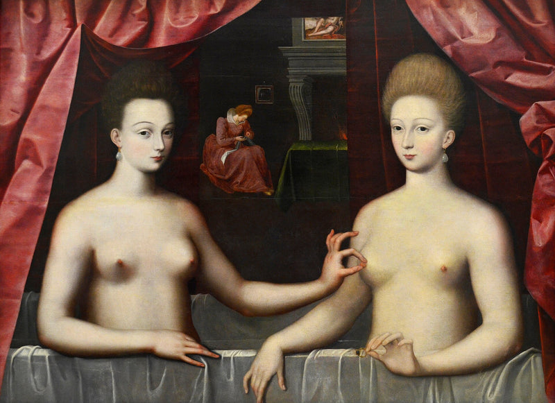 Gabrielle d'Estrées et une de ses sœurs - École de Fontainebleau