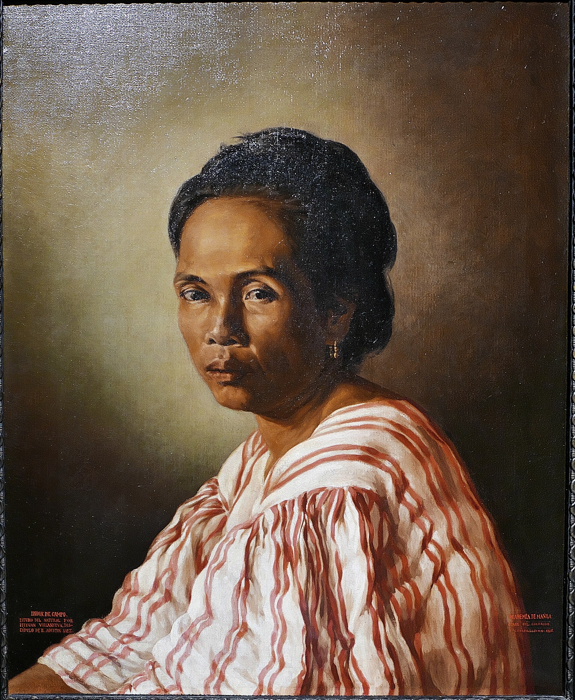 Jeune femme de la campagne — Esteban Villanueva, vers 1870, Huile sur toile