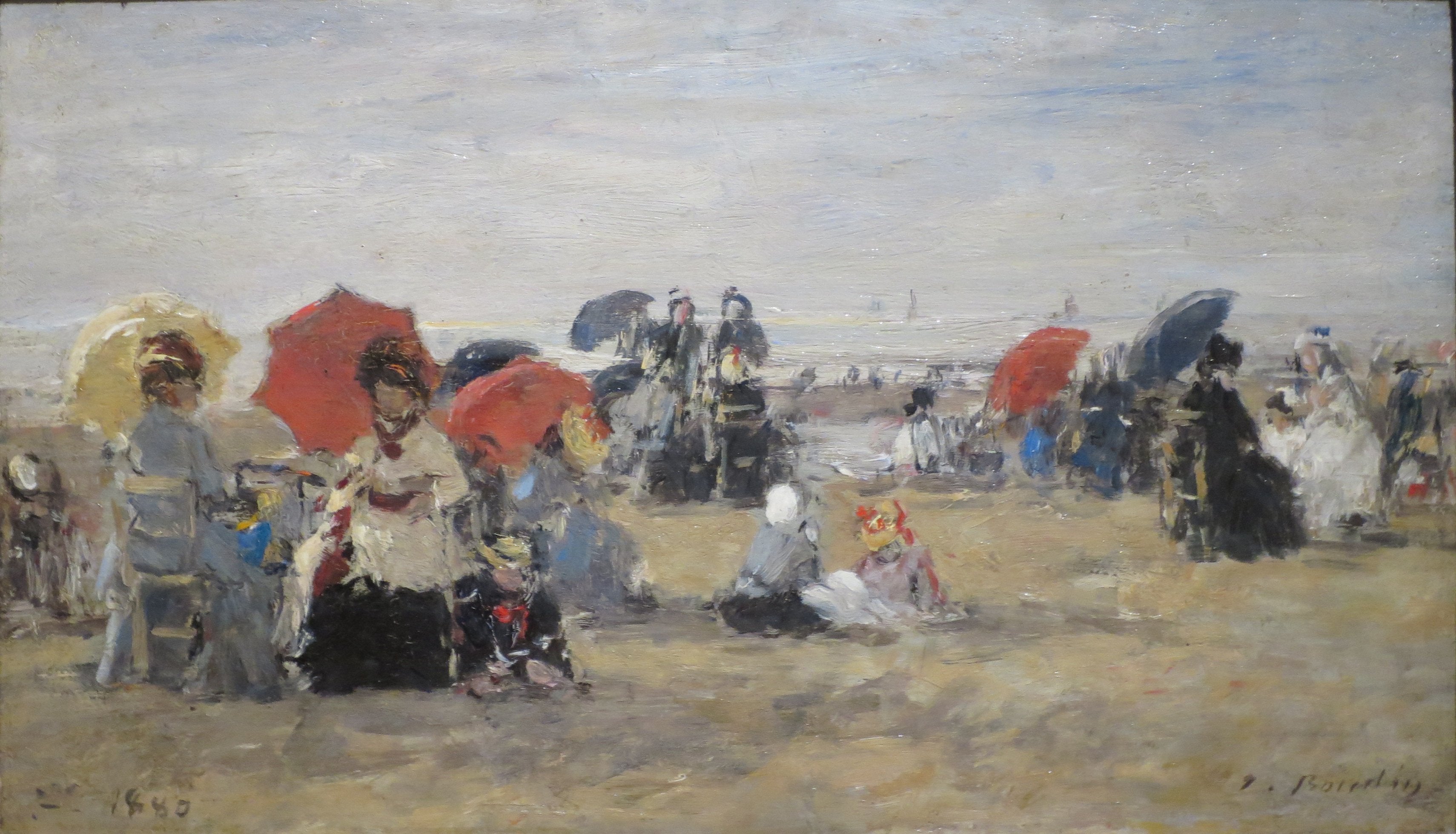 Reproduction du tableau « Plage à Trouville - Eugène Boudin » par Alpha Reproduction en peinture à l’huile