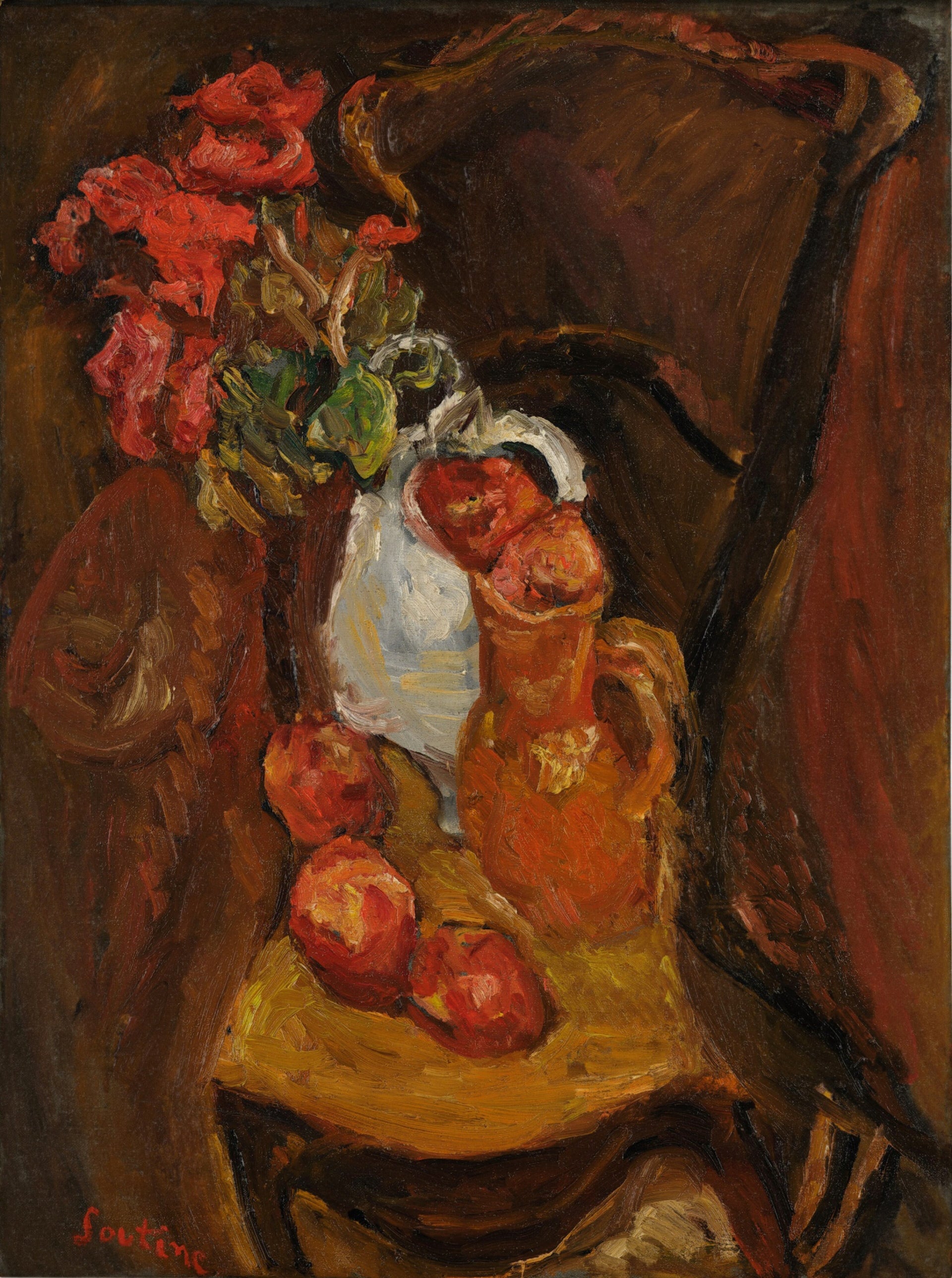 Pommes, pot, chaise et bouquet - Chaim Soutine