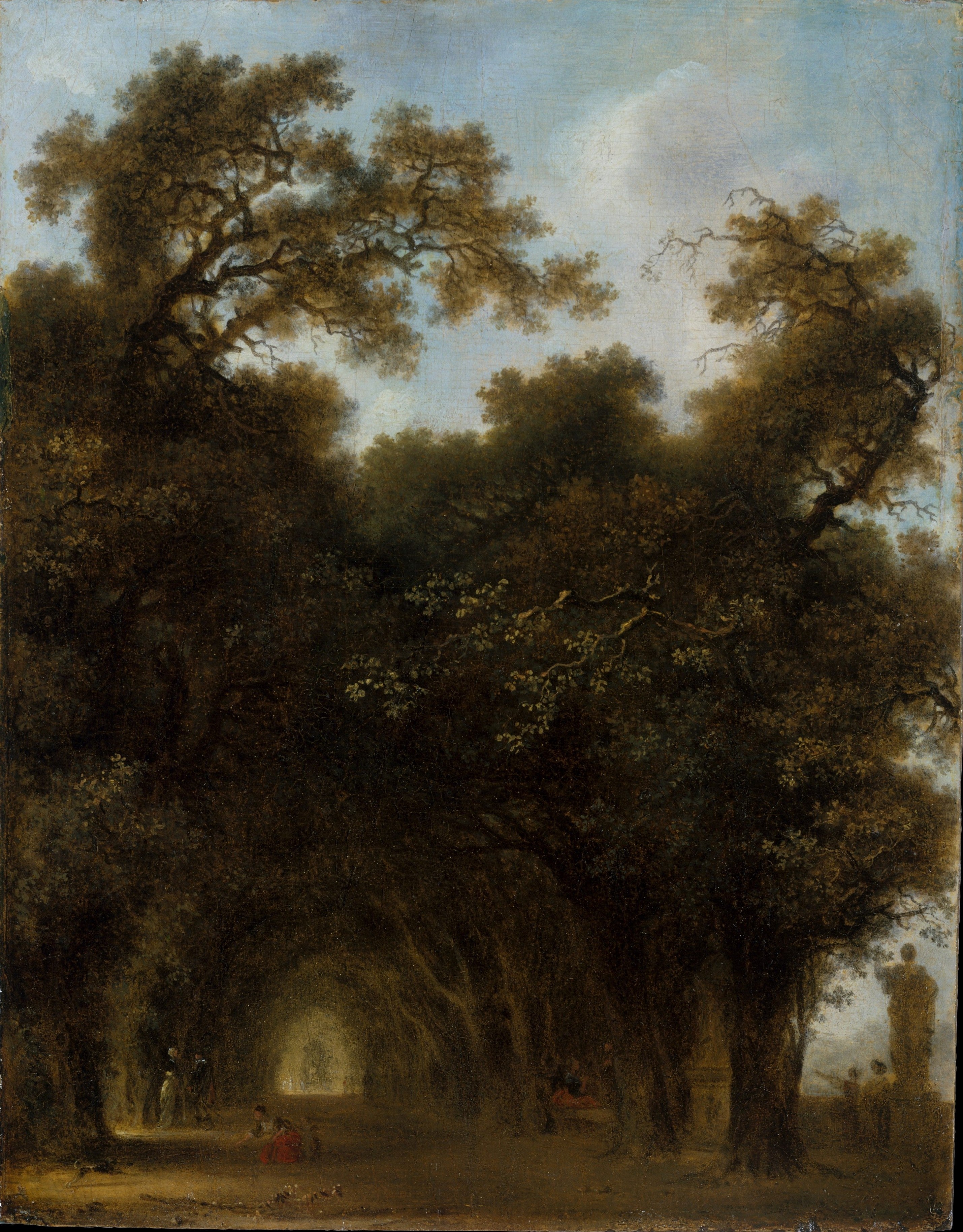 Une avenue ombragée - Jean-Honoré Fragonard