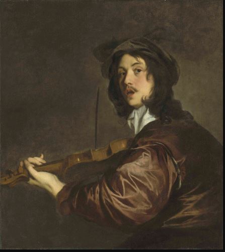 Un homme jouant du violon, peut-être un portrait de l'artiste - Peter Lely