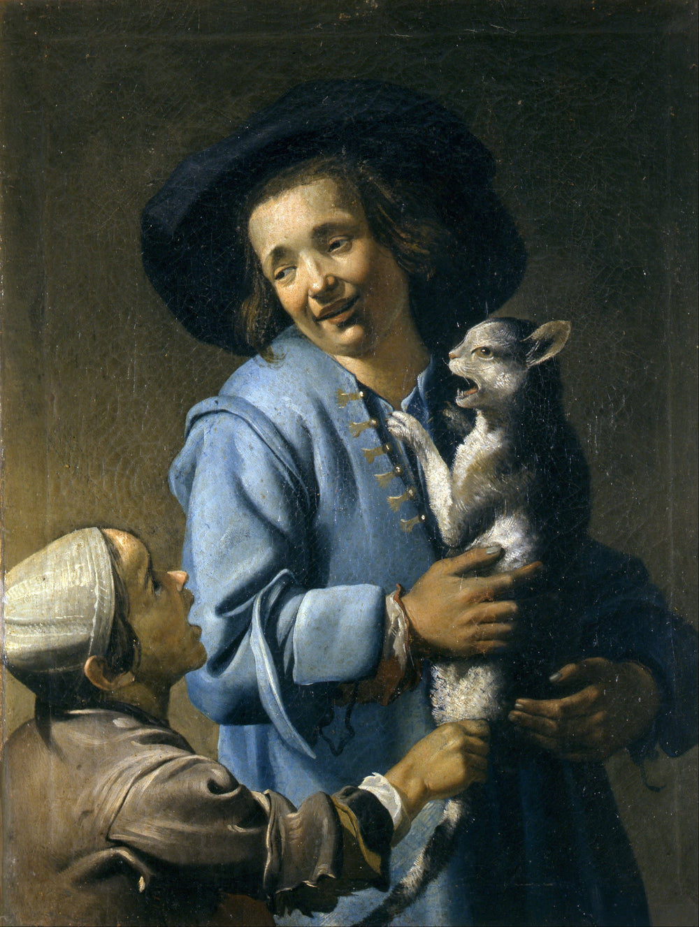 Des jeunes jouent avec le chat - Abraham Bloemaert
