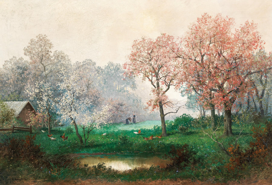 Sous les arbres en fleurs – Adolf Kaufmann