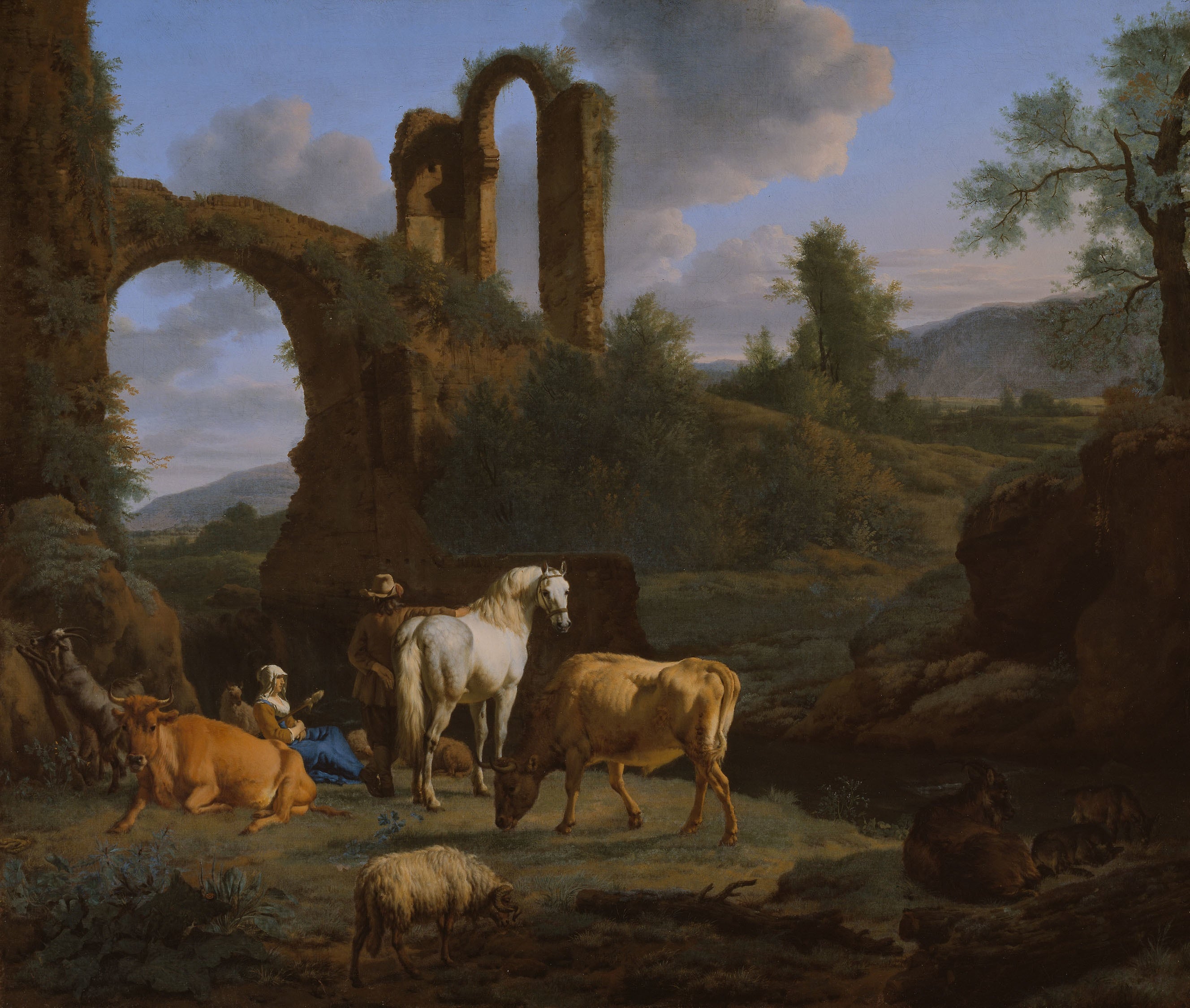 Paysage pastoral avec des ruines - Adriaen van de Velde