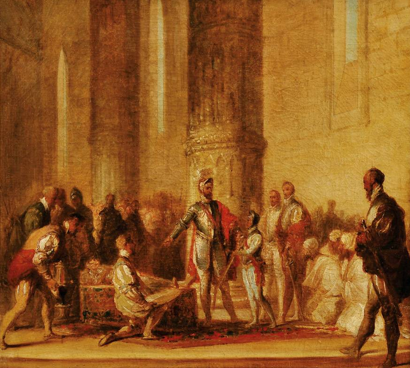 Alphonse V armant Jean II chevalier - Domingos Sequeira