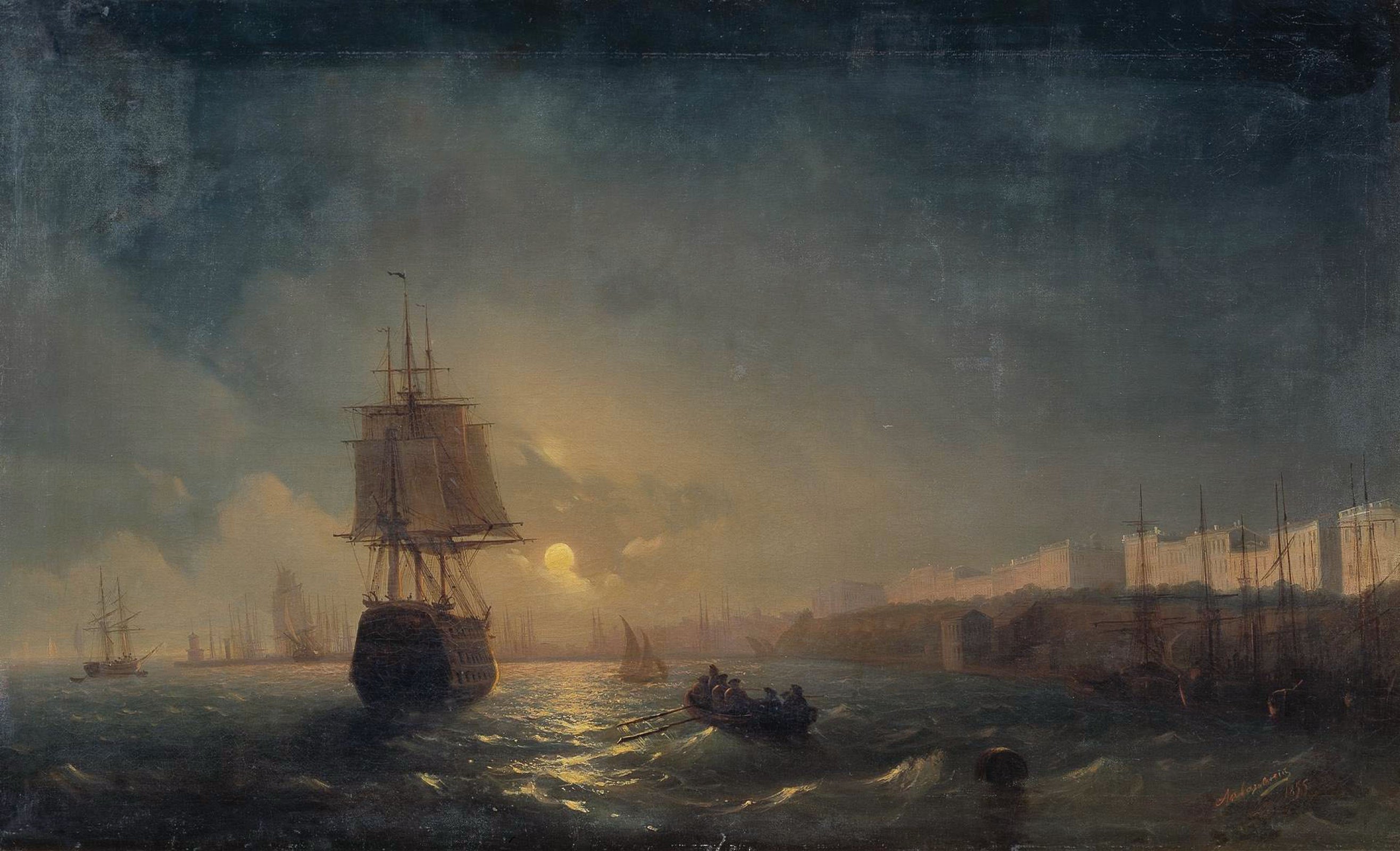 Vue d'Odessa par une nuit de pleine lune - Ivan Aïvazovski