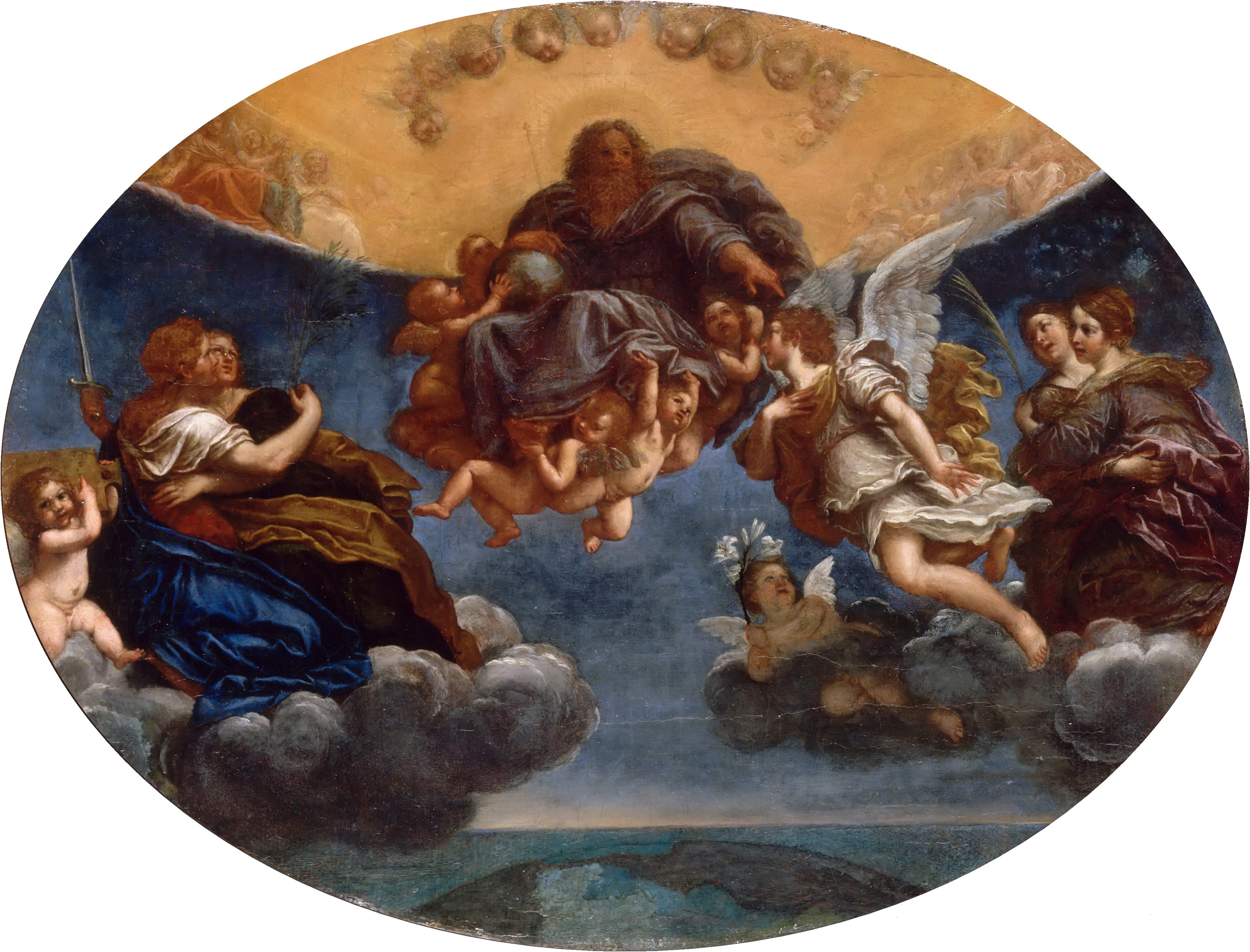 Le Père éternel et l'ange Gabriel - Francesco Albani
