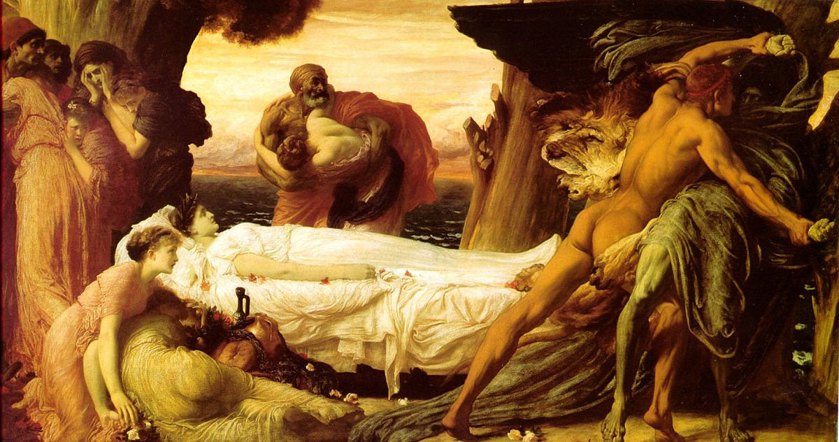 Hercule combattant la mort pour sauver Alceste - Frederic Leighton