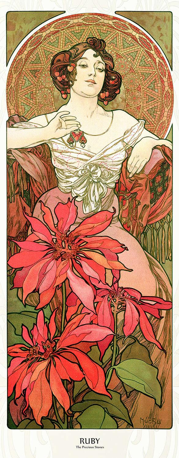 Les Pierres précieuses : le Rubis — Alphonse Mucha