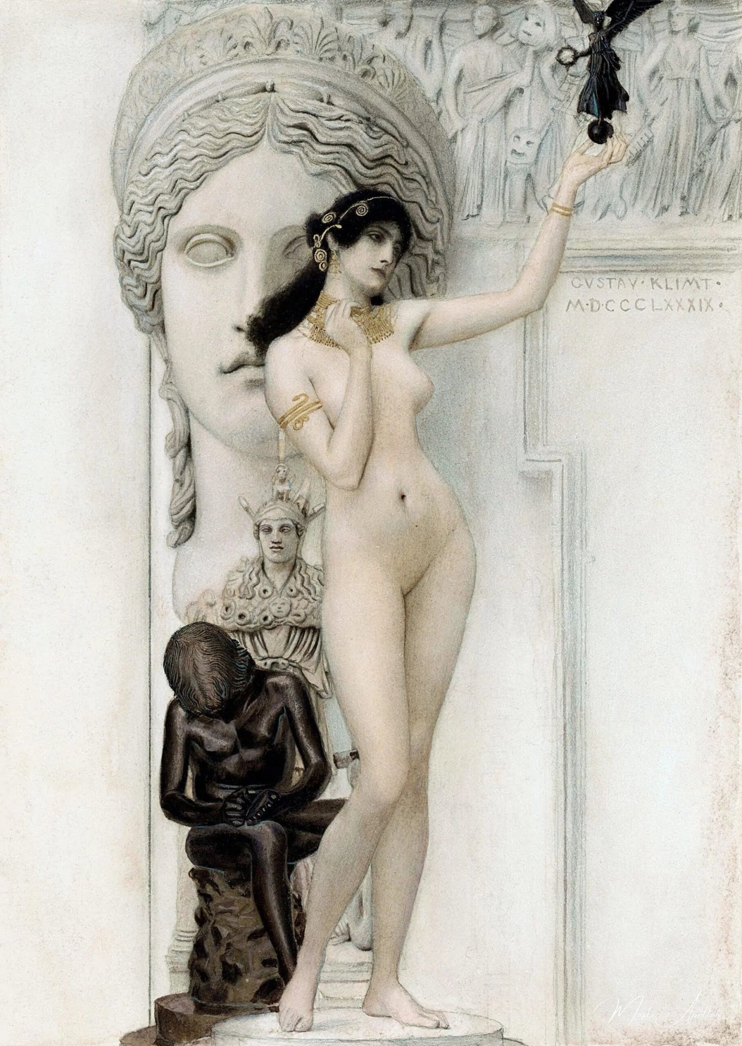Reproduction du tableau « Allégorie de la sculpture - Gustav Klimt » par Alpha Reproduction en peinture à l’huile