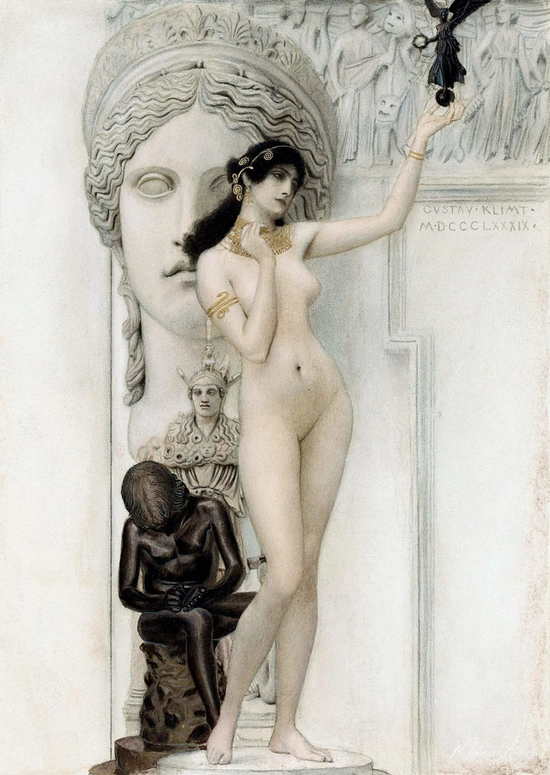 Reproduction du tableau « Allégorie de la sculpture - Gustav Klimt » par Alpha Reproduction en peinture à l’huile