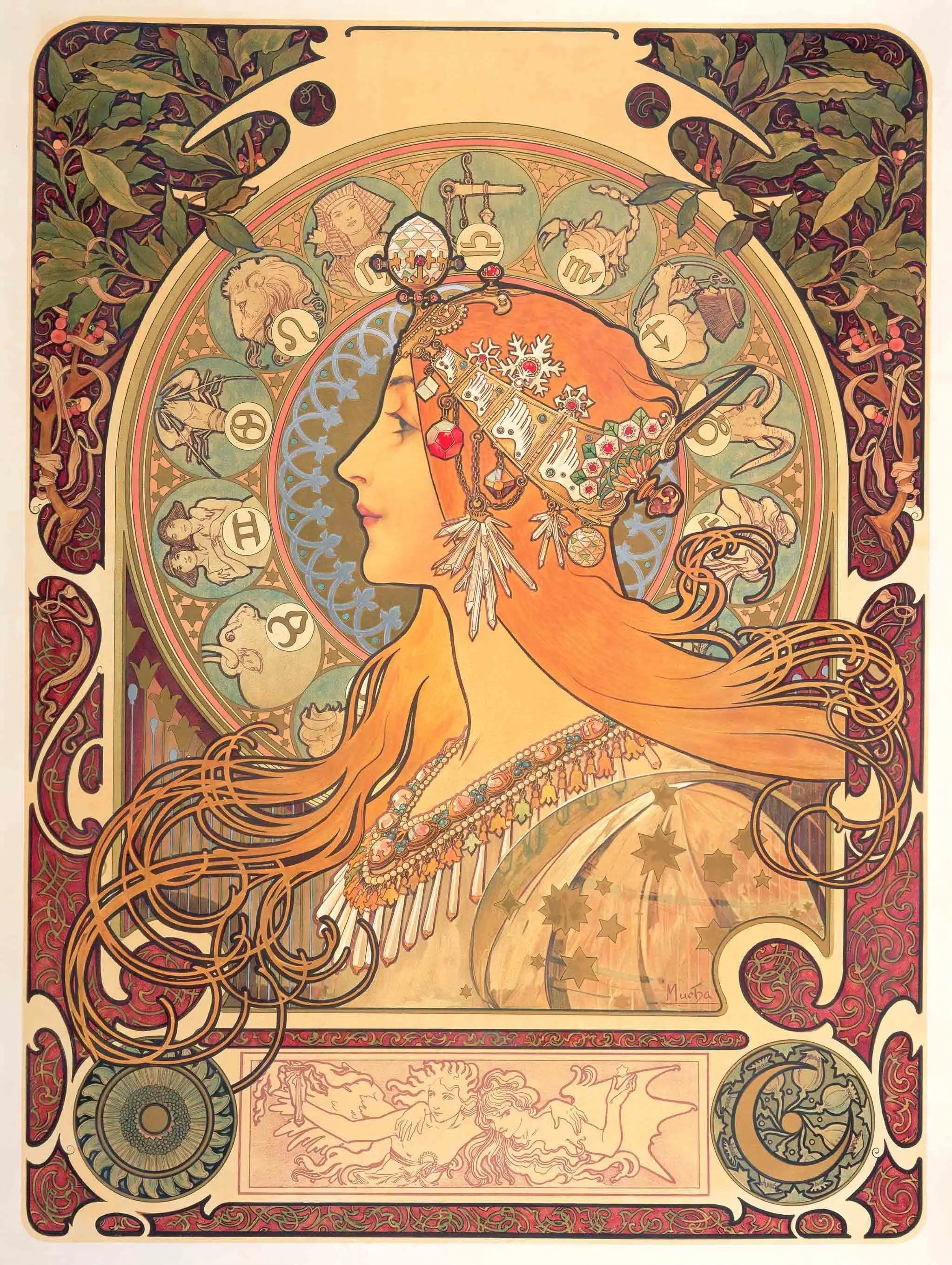 Zodiaque - Alphonse Mucha - Alpha Reproduction