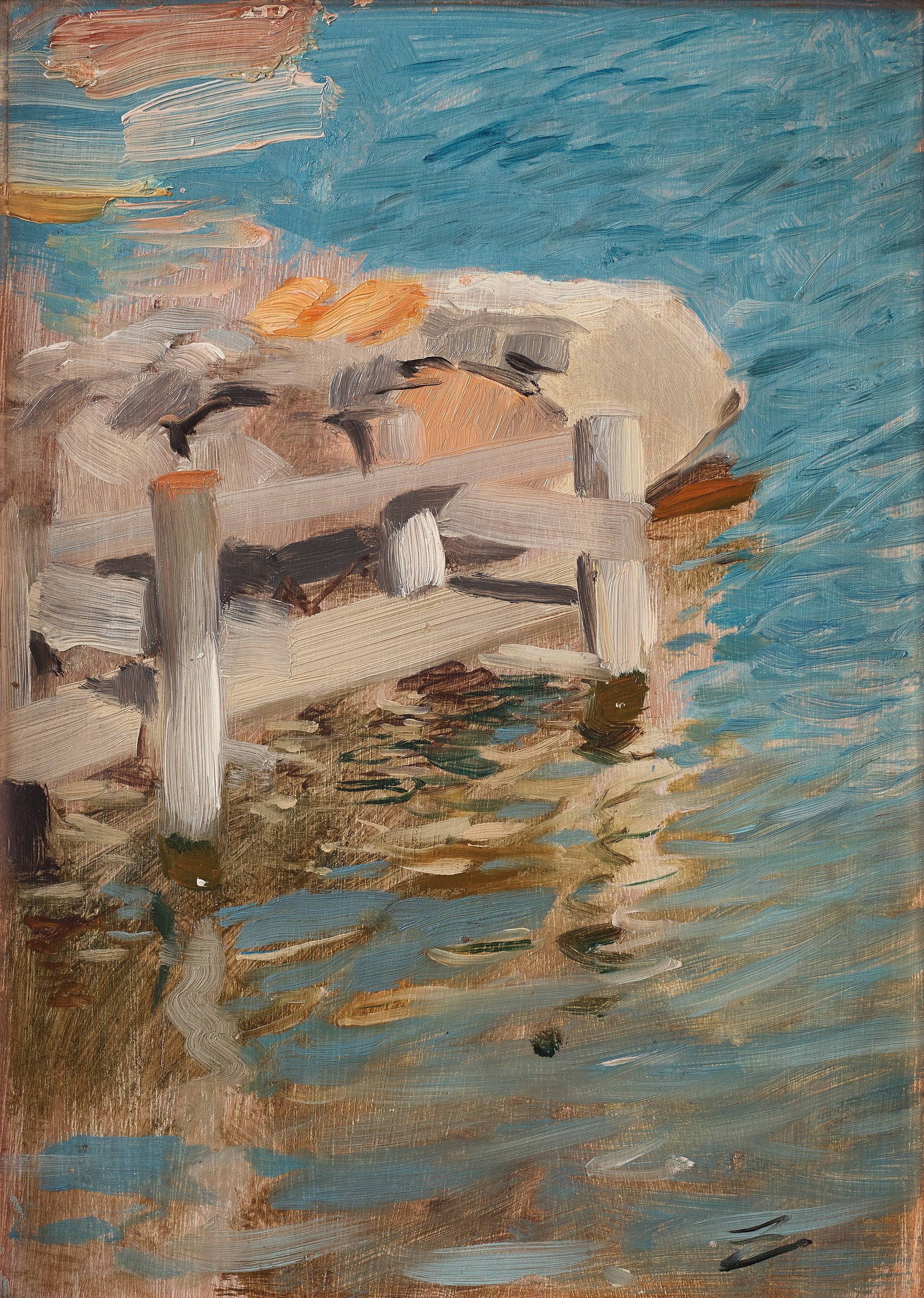 Reflets de l'eau sur un cercueil en pierre - Anders Zorn