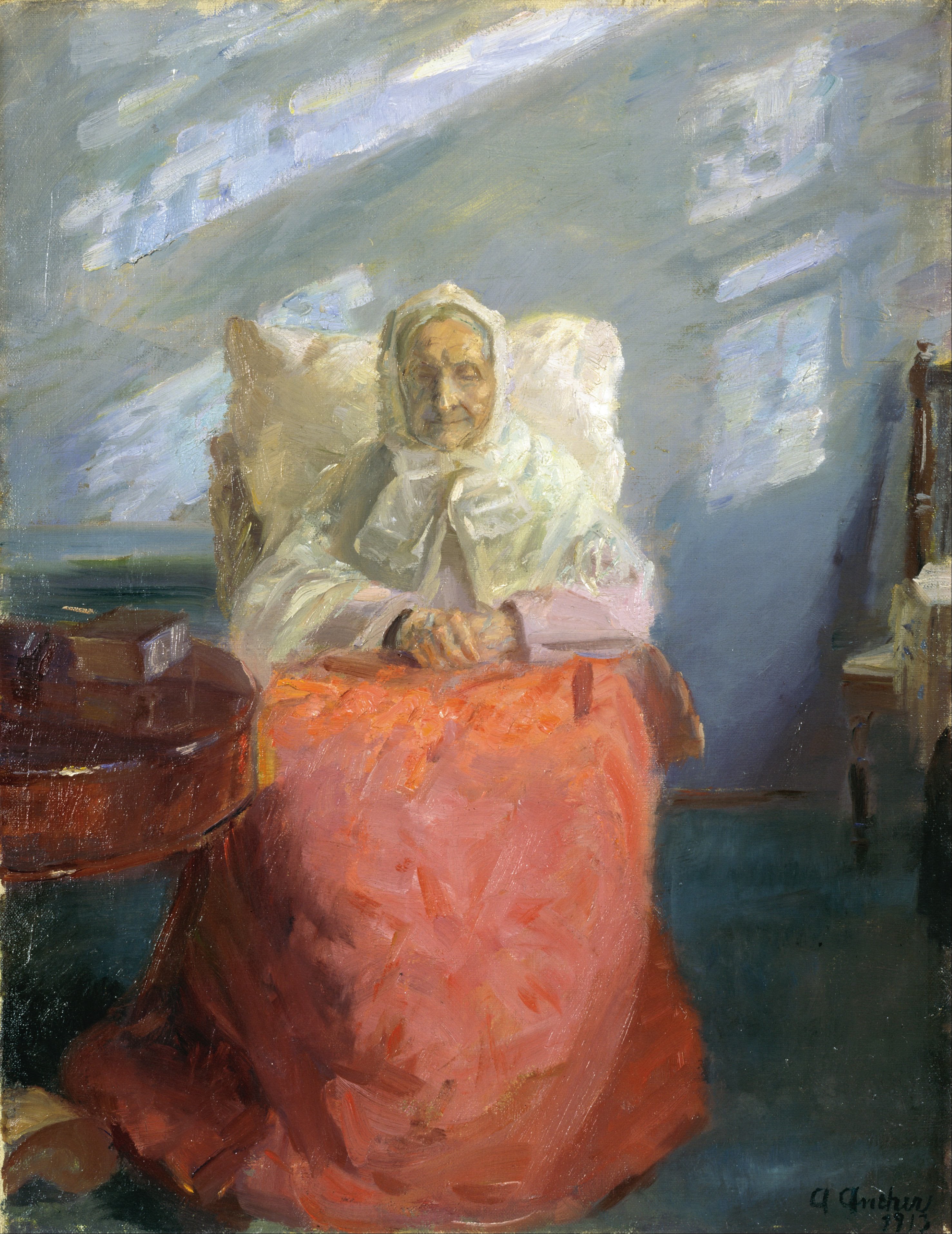 Mme Ane Brøndum dans la chambre bleue - Anna Ancher - Alpha Reproduction