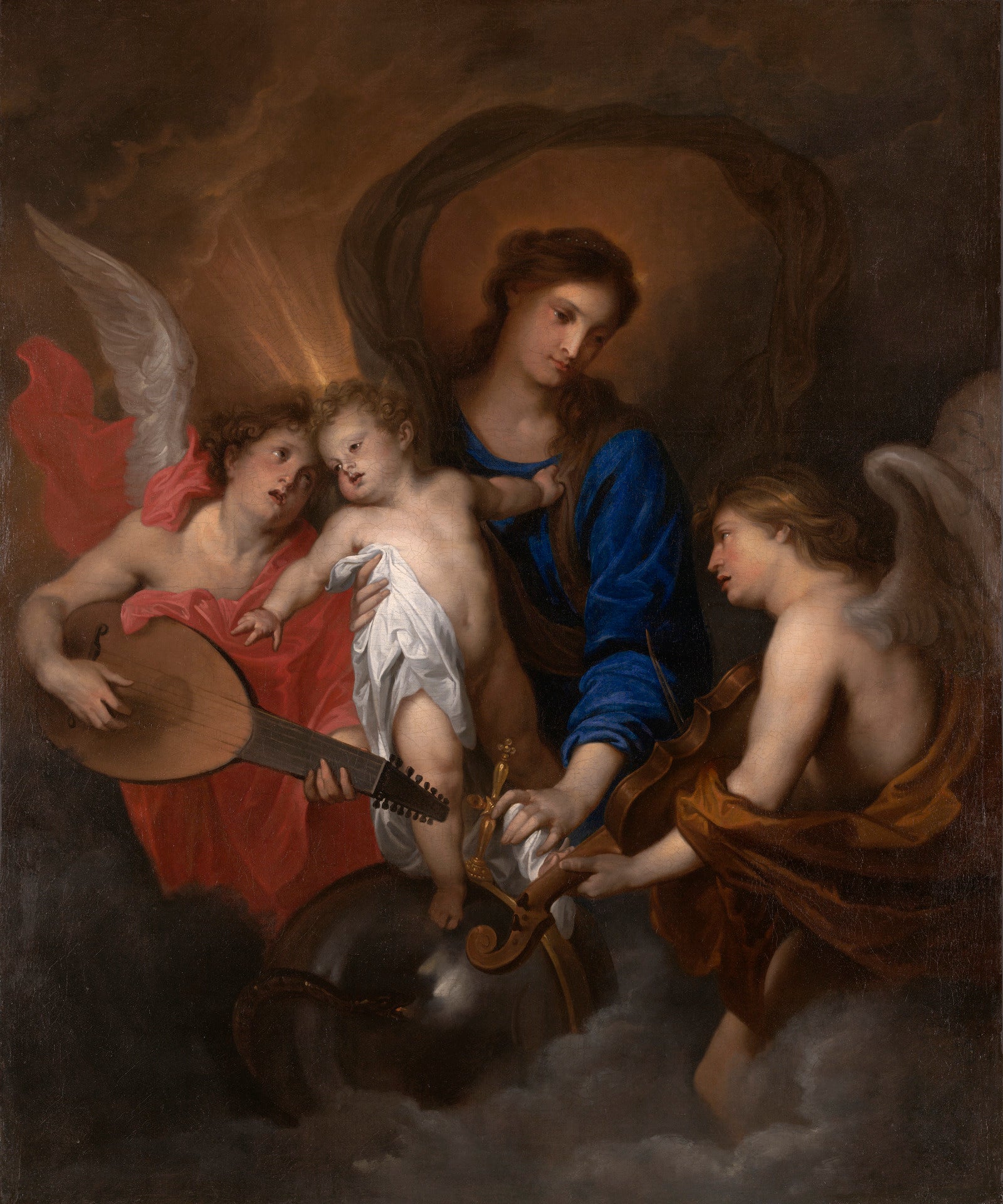 Vierge à l'Enfant avec un ange musicien - Antoine van Dyck